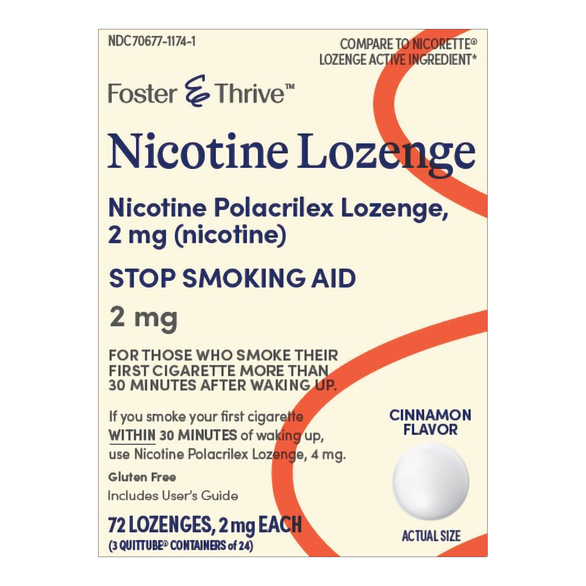 McKesson Brand - 70677117401 Foster & Thrive™ Nicotine Polacrilex Lozenges 2 mg (Nicotine) Cinnamon