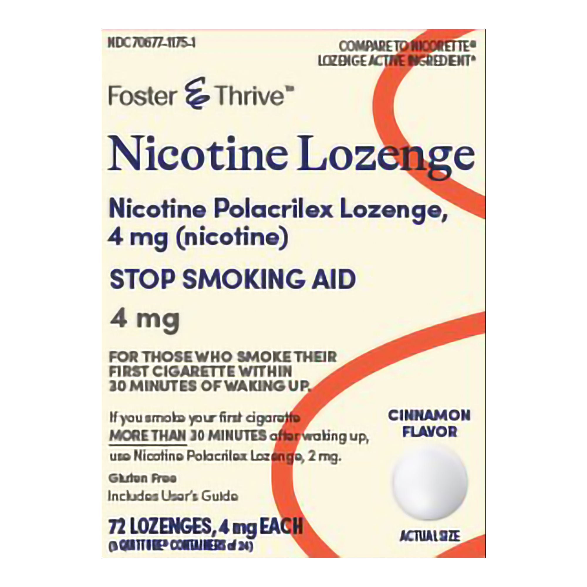McKesson Brand - 70677117501 Foster & Thrive™ Nicotine Polacrilex Lozenges 4 mg (Nicotine) Cinnamon