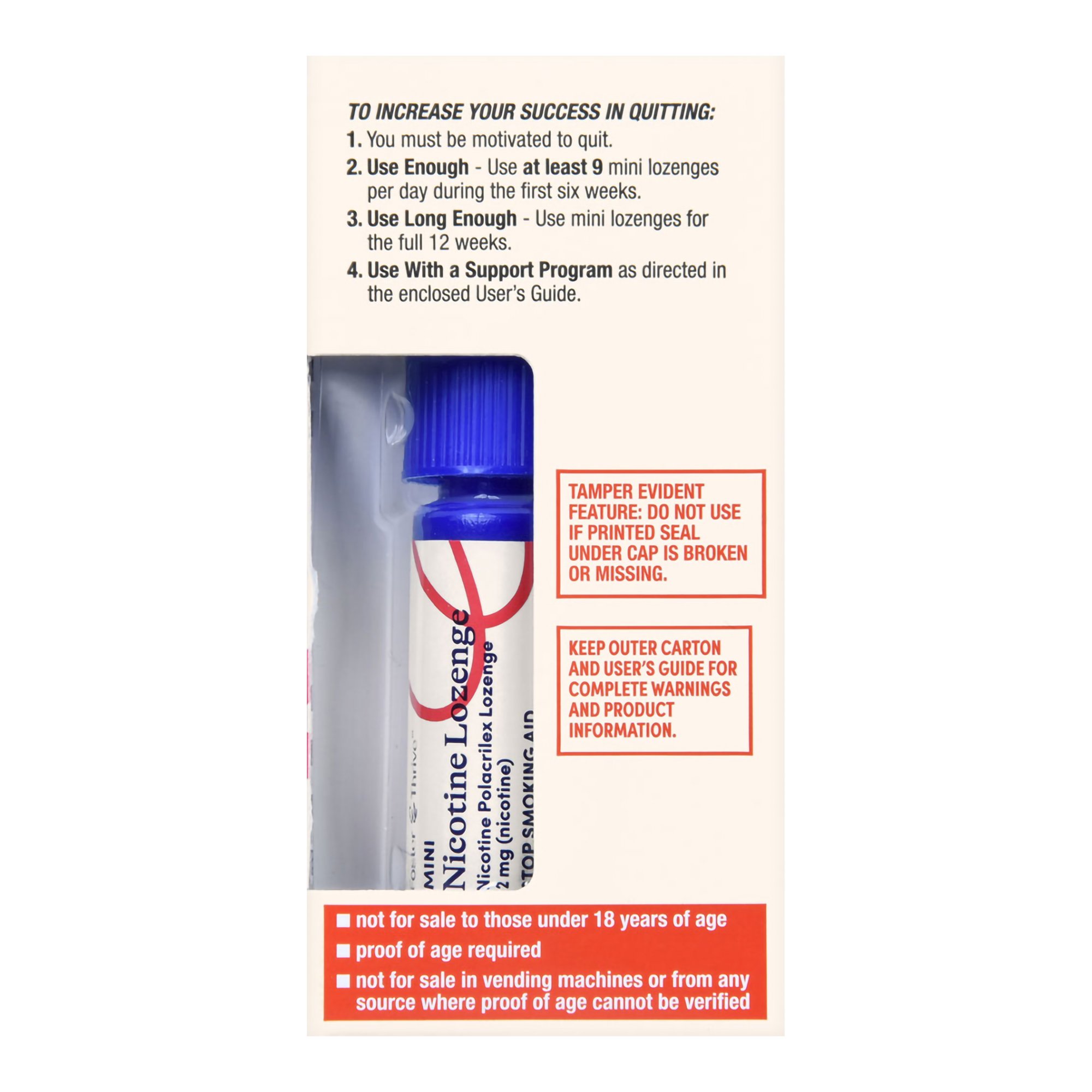 McKesson Brand 70677117201 - Foster & Thrive™ Mini Nicotine Polacrilex Lozenges 2 mg (Nicotine) Cherry Ice - 81/Pack