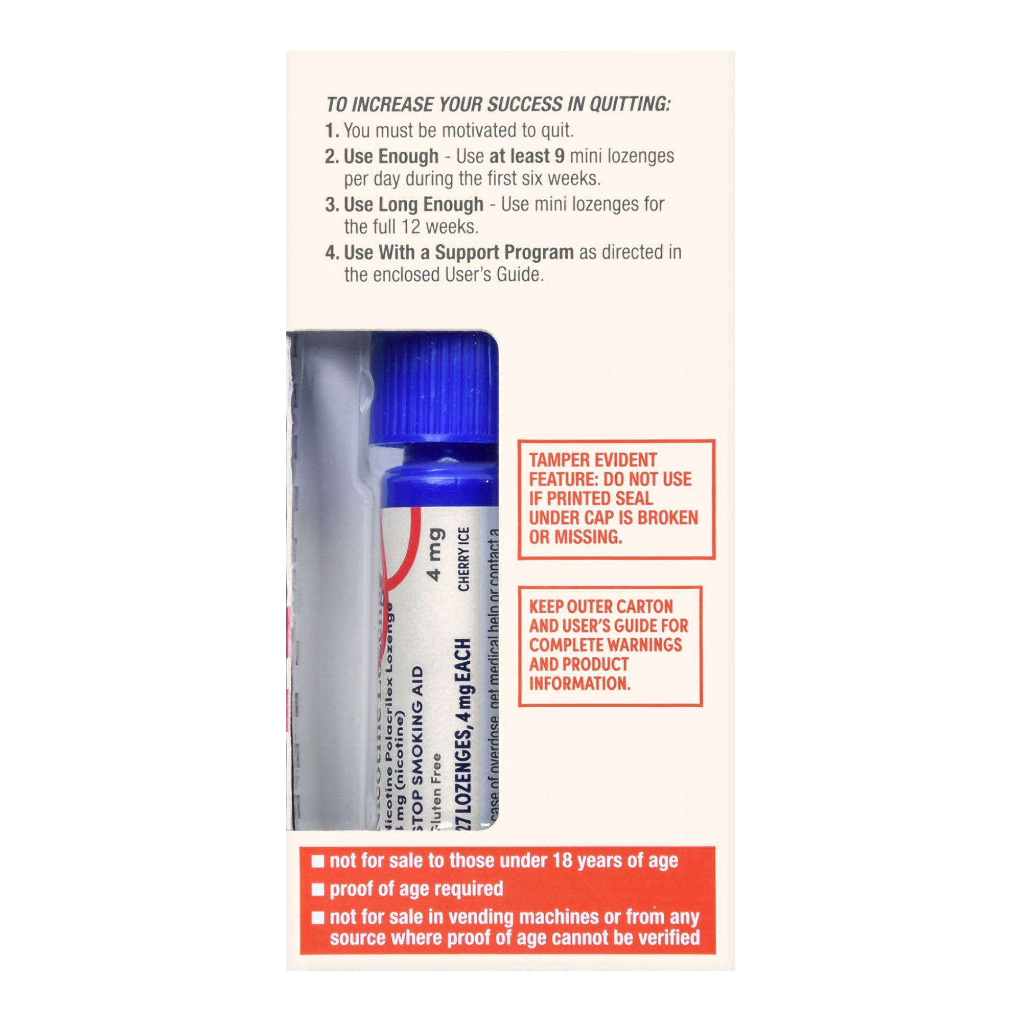 McKesson Brand 70677117301 - Foster & Thrive™ Mini Nicotine Polacrilex Lozenges 4 mg (Nicotine) Cherry Ice - 81/Pack