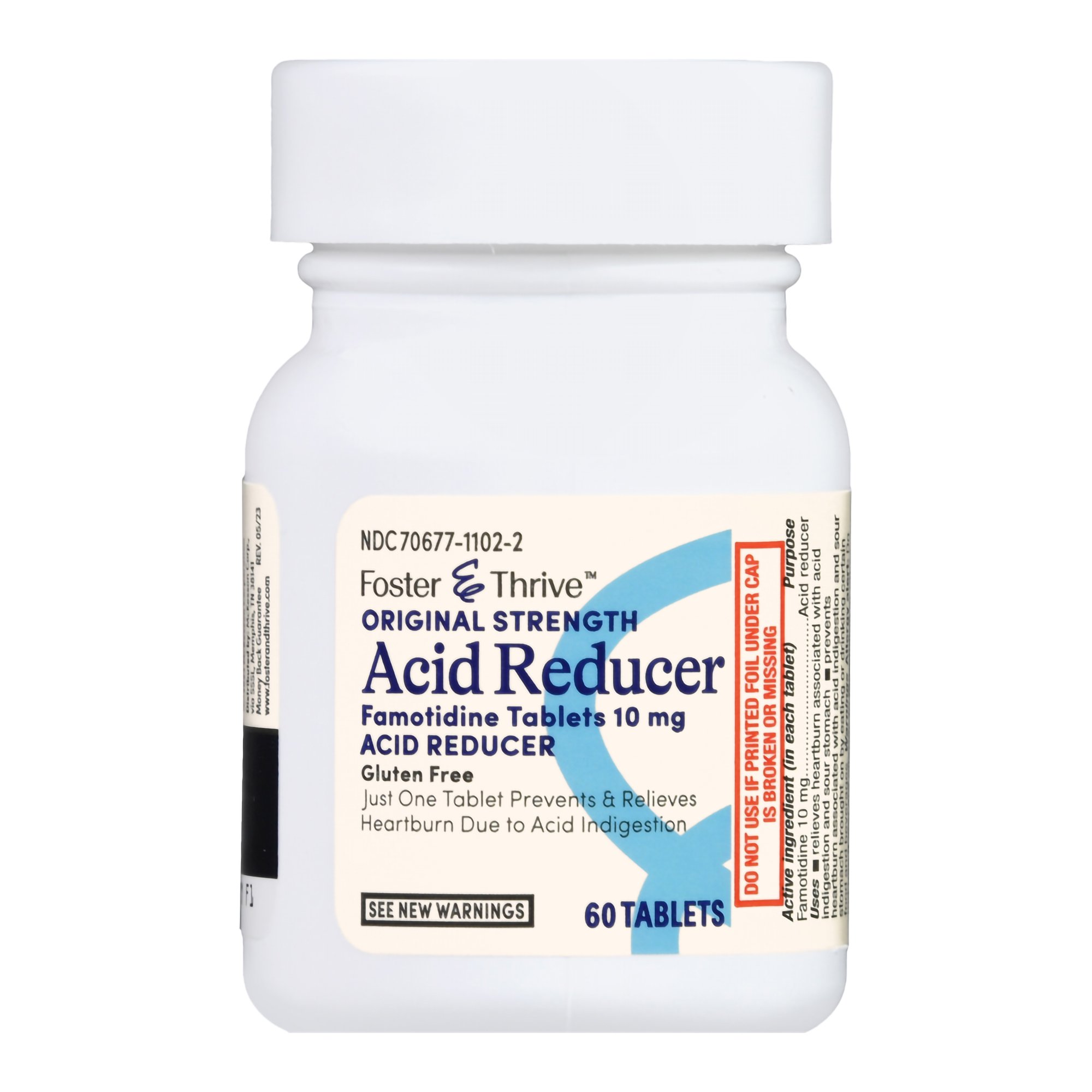 McKesson Brand 70677110202 - Foster & Thrive™ Original Strength Acid Reducer Famotidine Tablets 10 mg - 1/Bottle