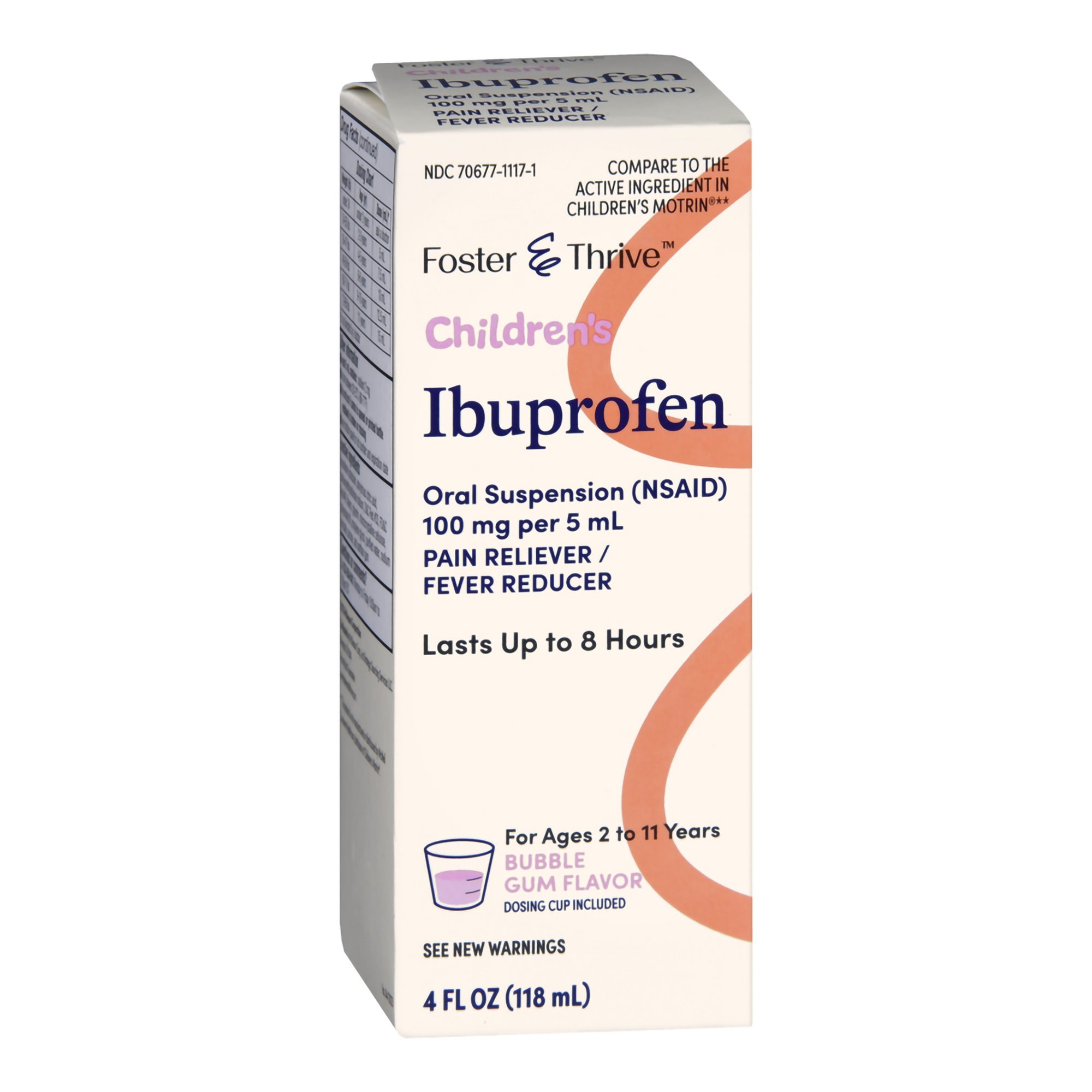 McKesson Brand 70677111701 - Foster & Thrive™ Ibuprofen Children's Pain Relief, Bubblegum Flavor - 1/Bottle