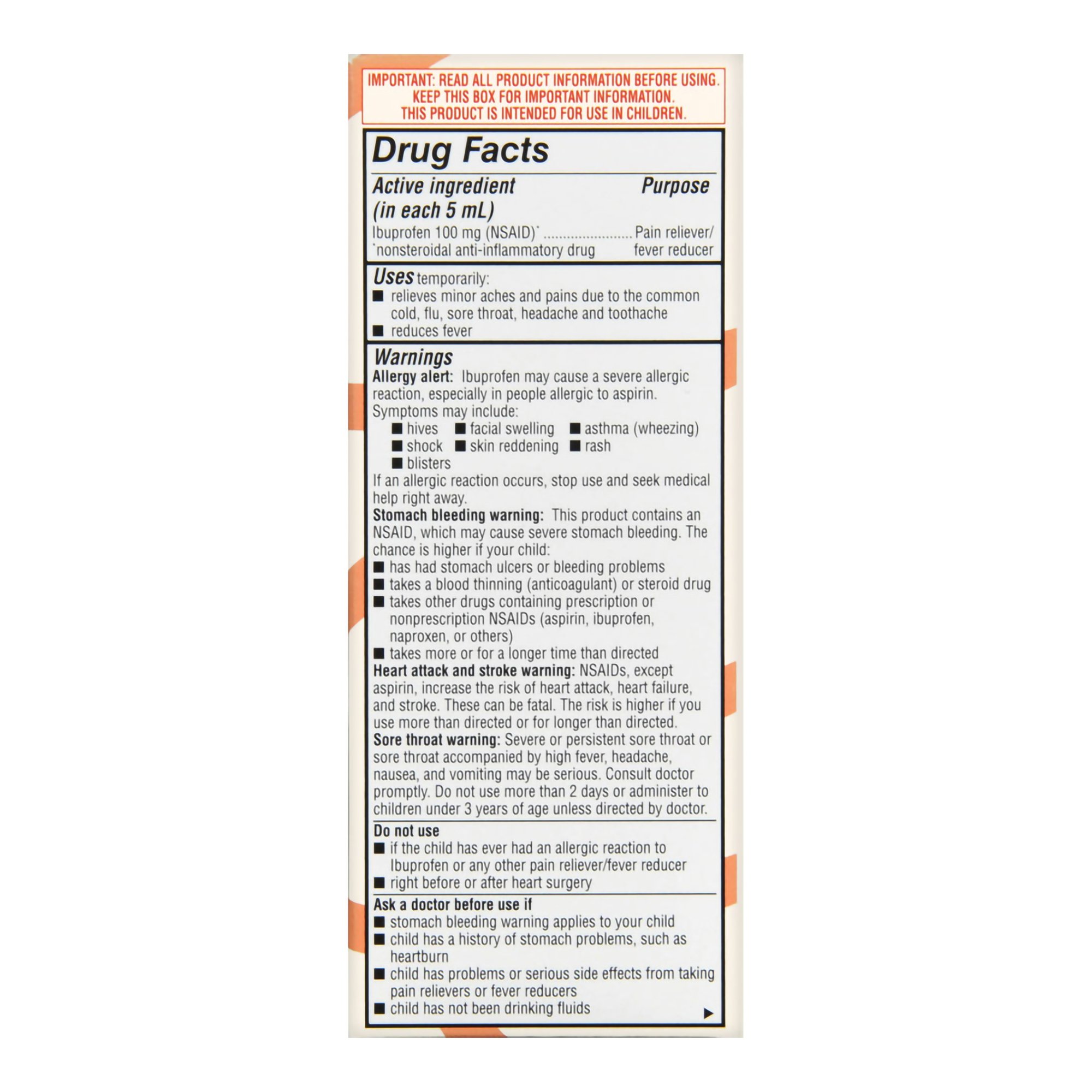 McKesson Brand 70677111501 - Foster & Thrive™ Children's Ibuprofen Oral Suspension Original Berry, 4 ounces - 1/Bottle