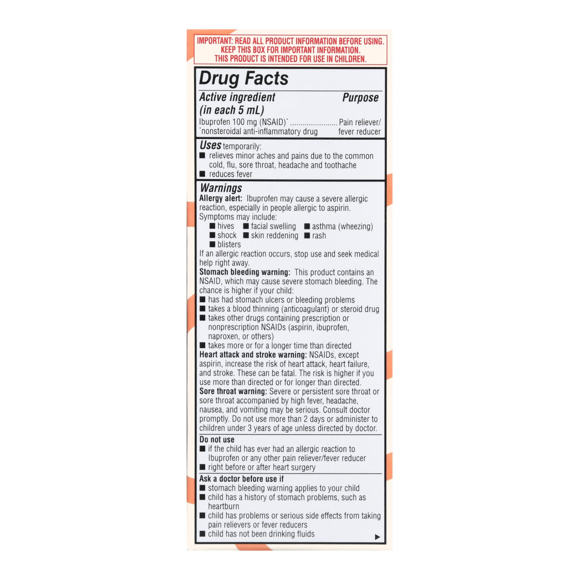 McKesson Brand 70677111801 - Foster & Thrive™ Children's Ibuprofen Oral Suspension Grape - 1/Bottle