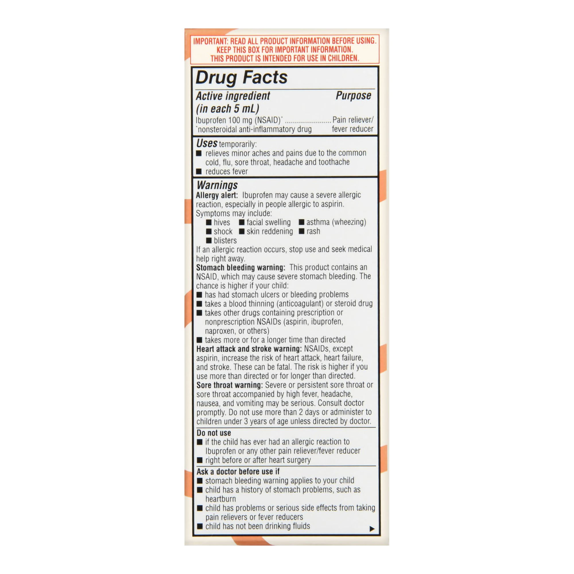 McKesson Brand 70677111601 - Foster & Thrive™ Children's Ibuprofen Oral Suspension, Original Berry, 4 ounces - 1/Each
