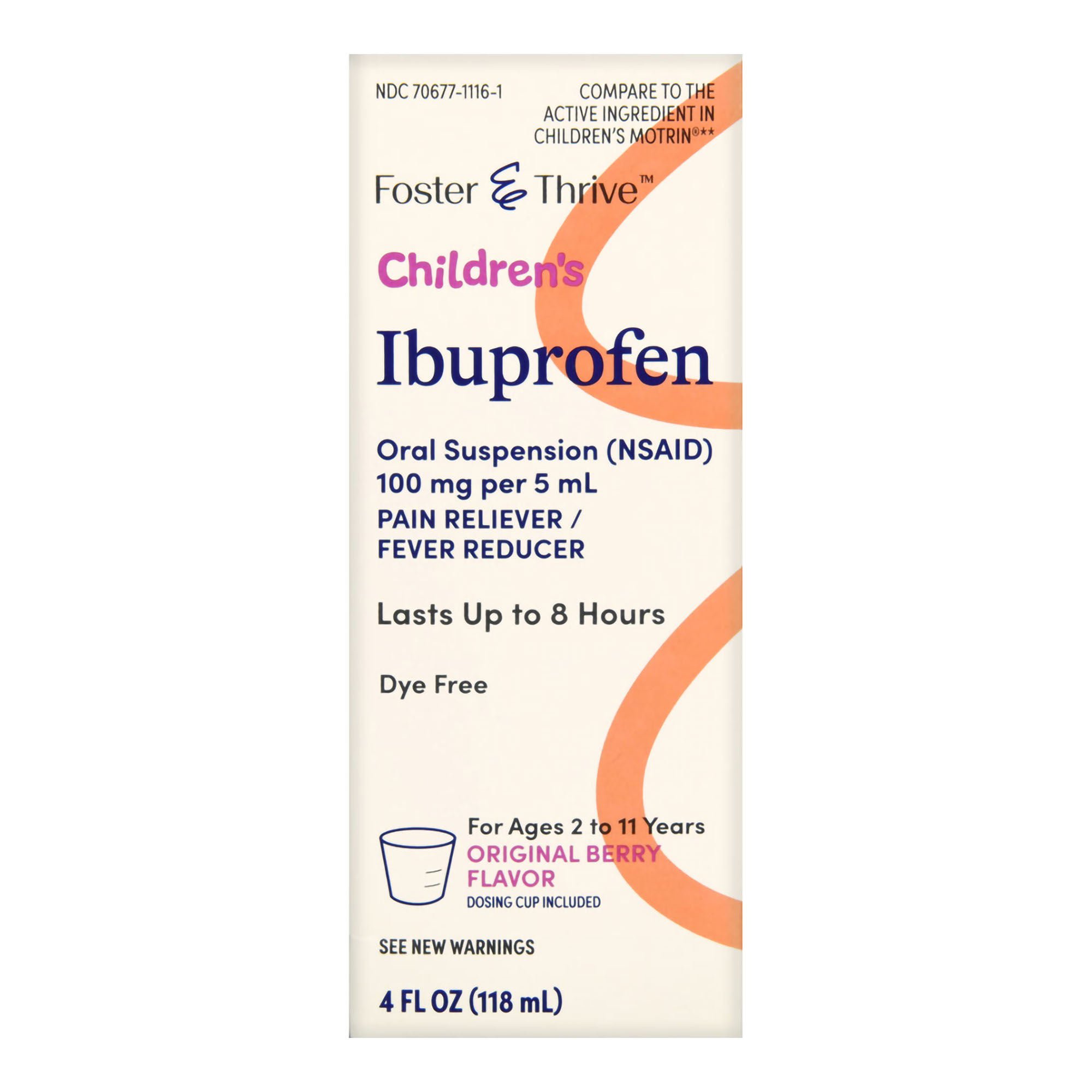 McKesson Brand - 70677111601 Foster & Thrive™ Children's Ibuprofen Oral Suspension