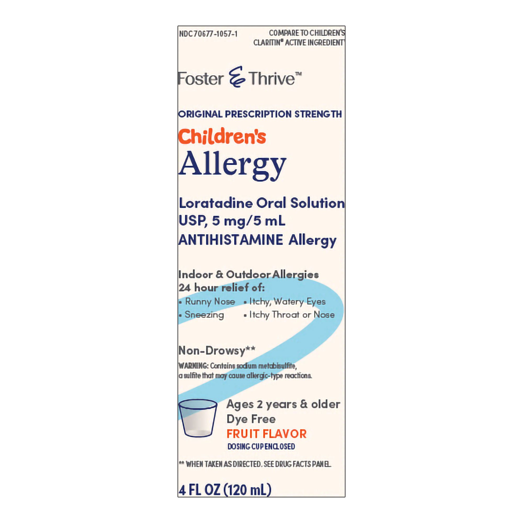 McKesson Brand - 70677105701 Foster & Thrive™ Children's Allergy Loratadine Oral Solution