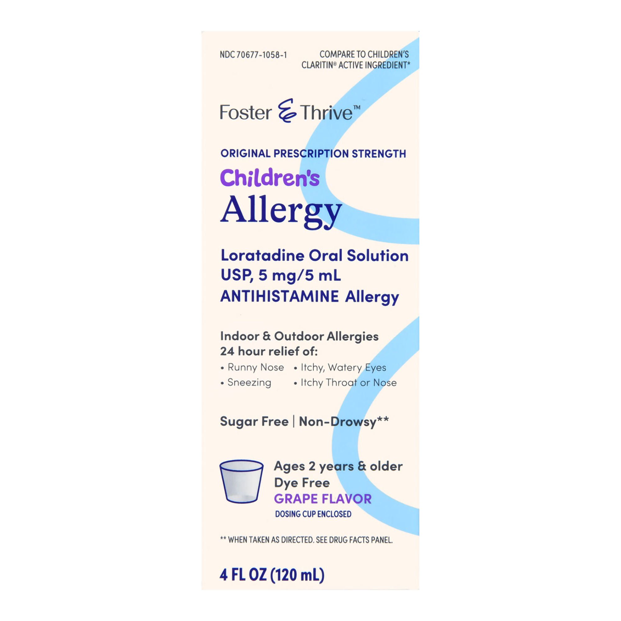 McKesson Brand - 70677105801 Foster & Thrive™ Children's Allergy Loratadine Oral Solution