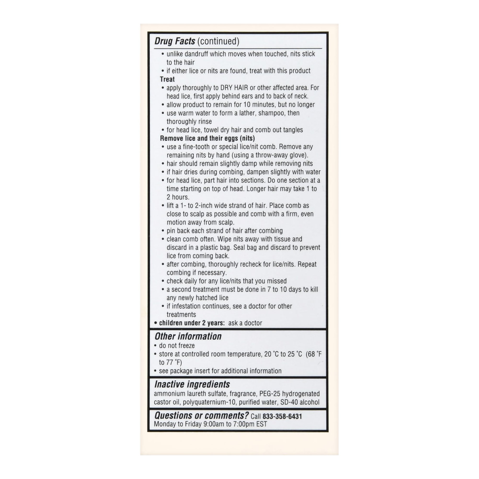 McKesson Brand 70677118401 - Foster & Thrive™ Maximum Strength Lice Killing Shampoo - 1/Each