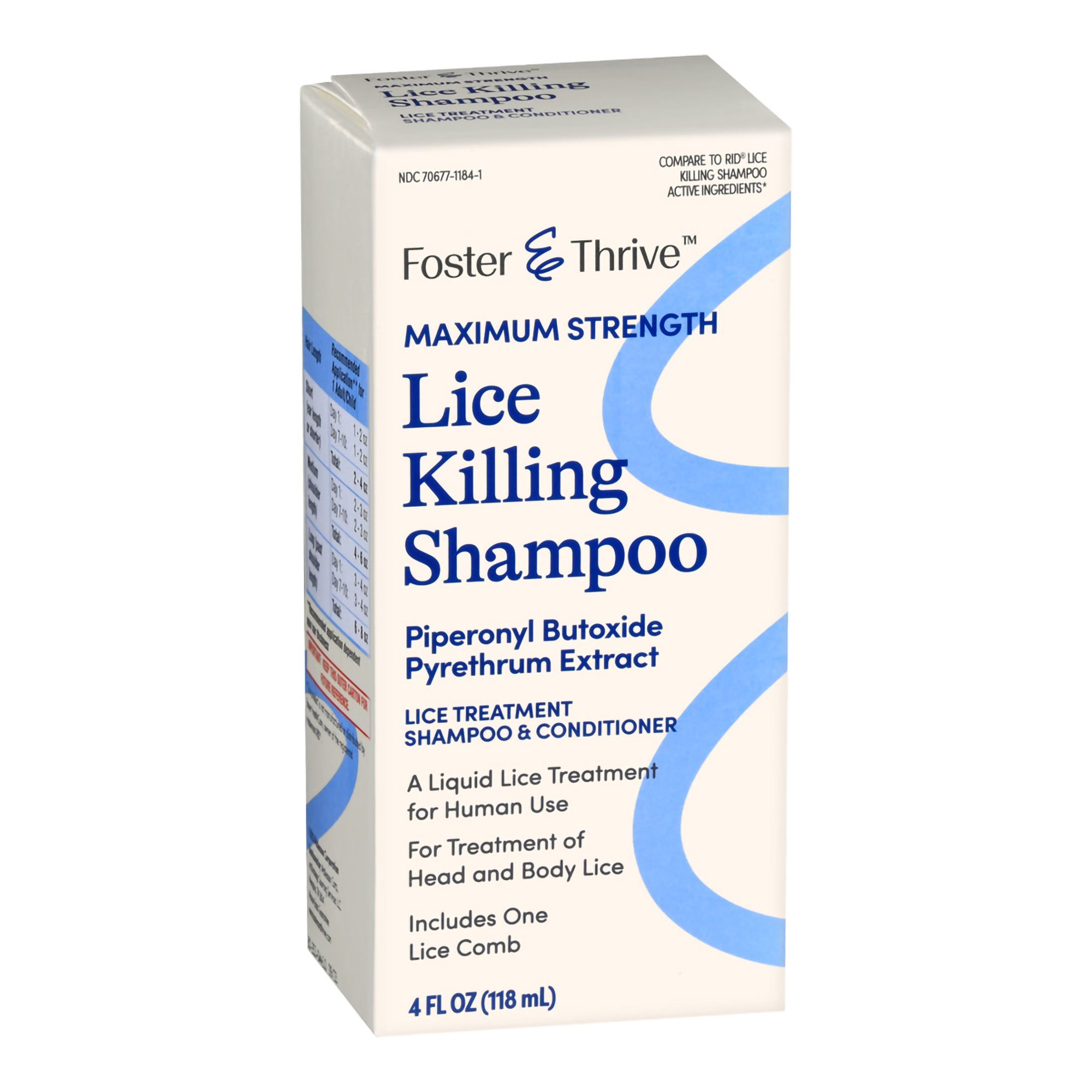 McKesson Brand 70677118401 - Foster & Thrive™ Maximum Strength Lice Killing Shampoo - 1/Each