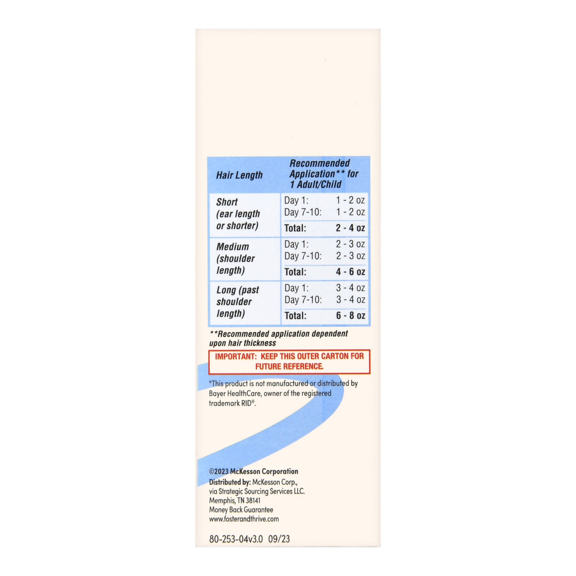 McKesson Brand 70677118401 - Foster & Thrive™ Maximum Strength Lice Killing Shampoo - 1/Each