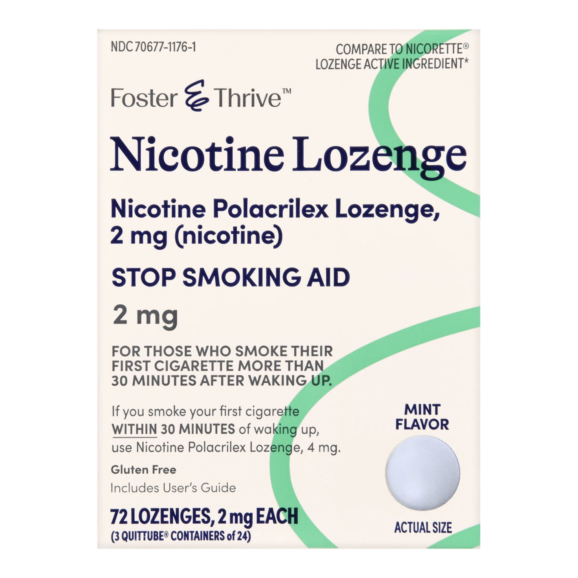 McKesson Brand - 70677117601 Foster & Thrive™ Nicotine Polacrilex Lozenges 2 mg (Nicotine) Mint