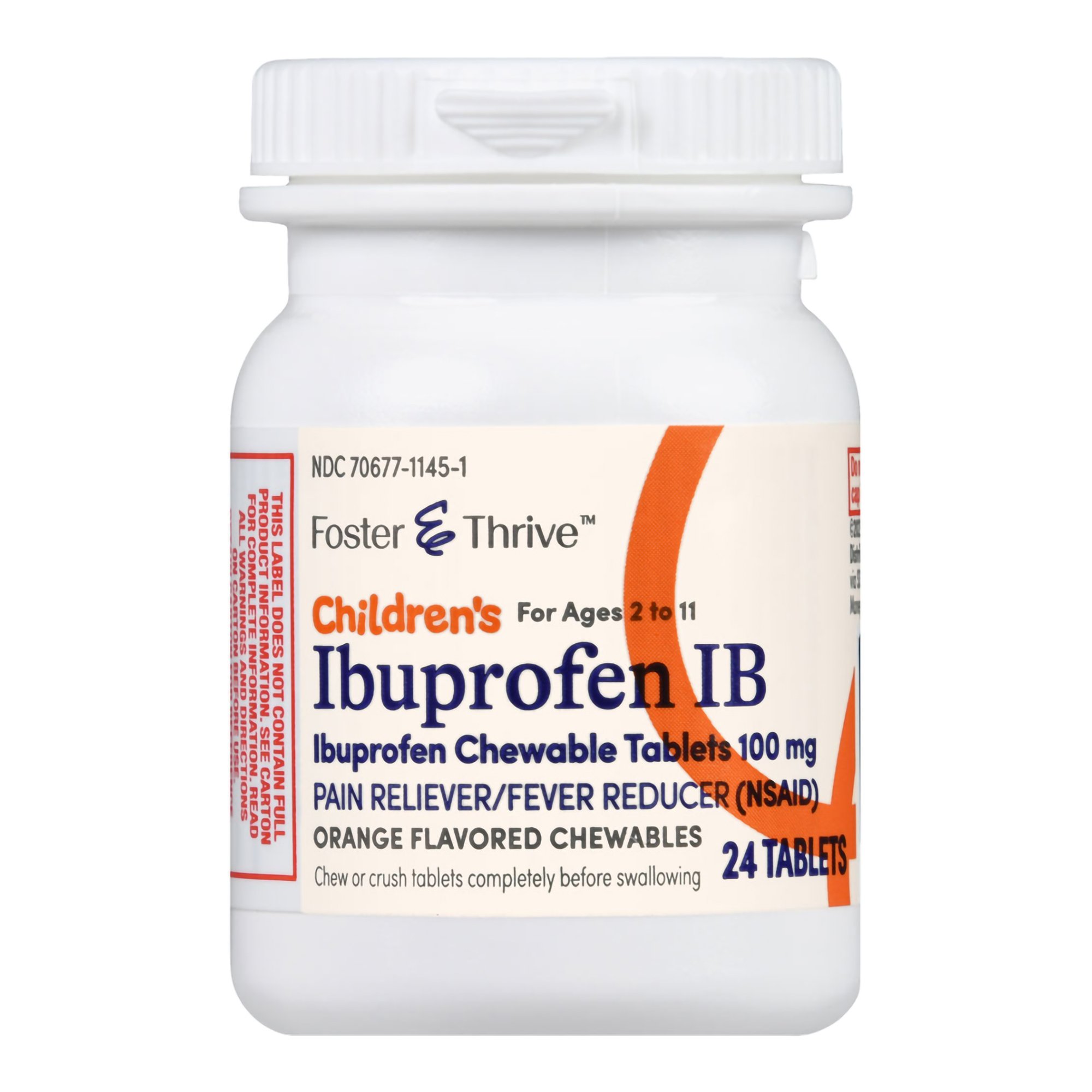 McKesson Brand 70677114501 - Foster & Thrive™ Children's Ibuprofen IB Chewable Tablets 100 mg Orange - 1/Each