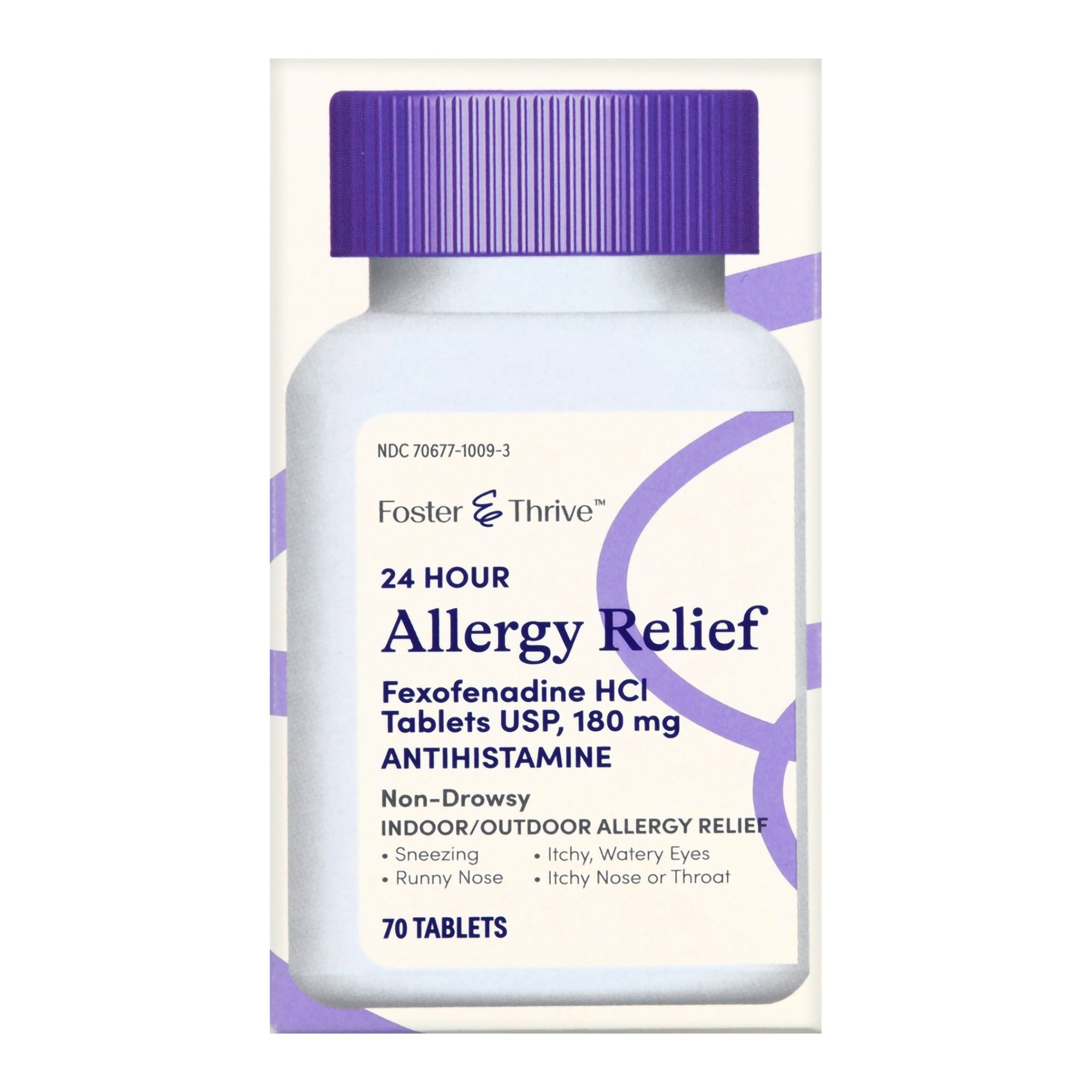 McKesson Brand 70677100903 - Foster & Thrive™ 24 Hour Allergy Relief Fexofenadine HCl USP 180 mg Tablets - 1/Bottle