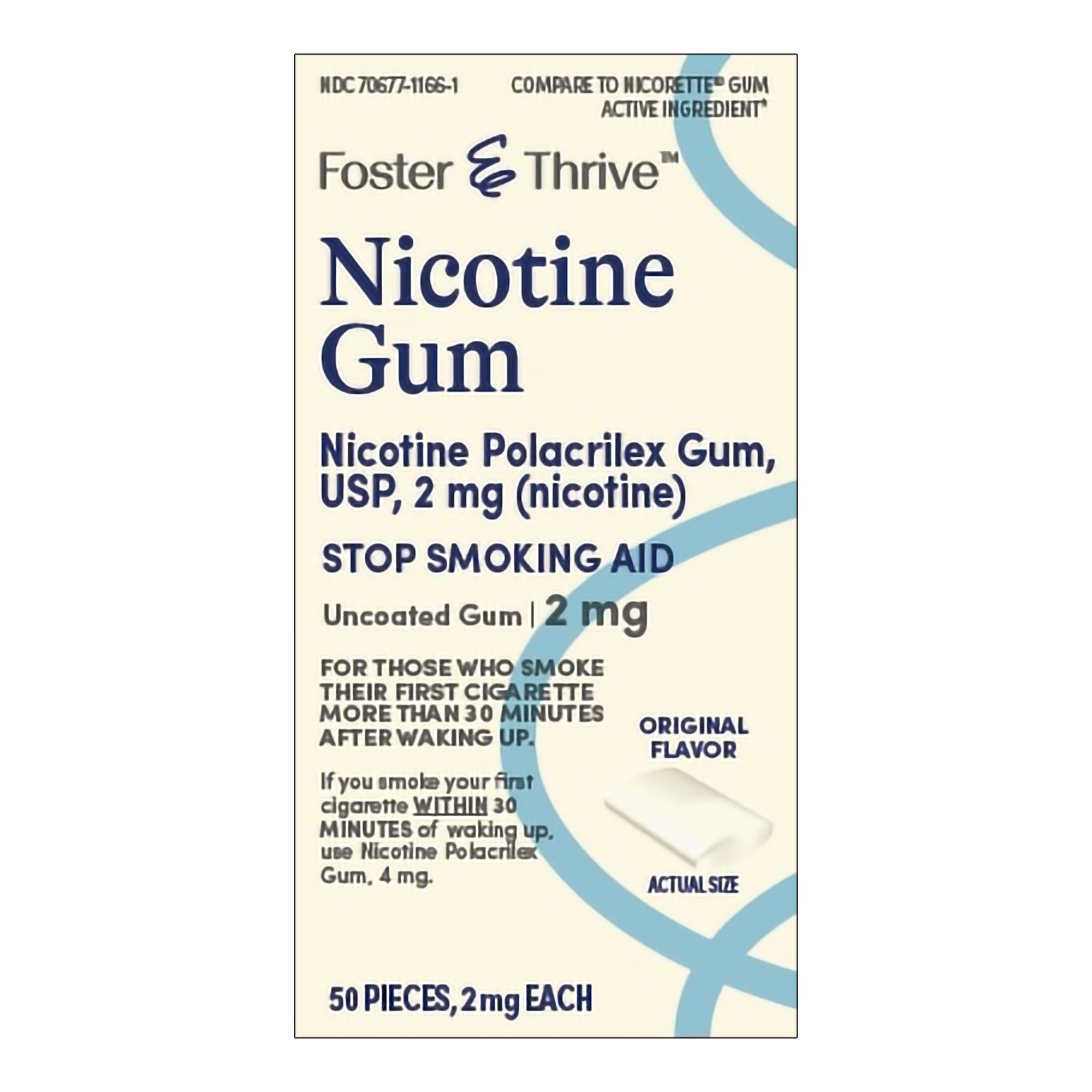 McKesson Brand - 70677116601 Foster & Thrive™ Nicotine Polacrilex 2 mg (Nicotine) Gum