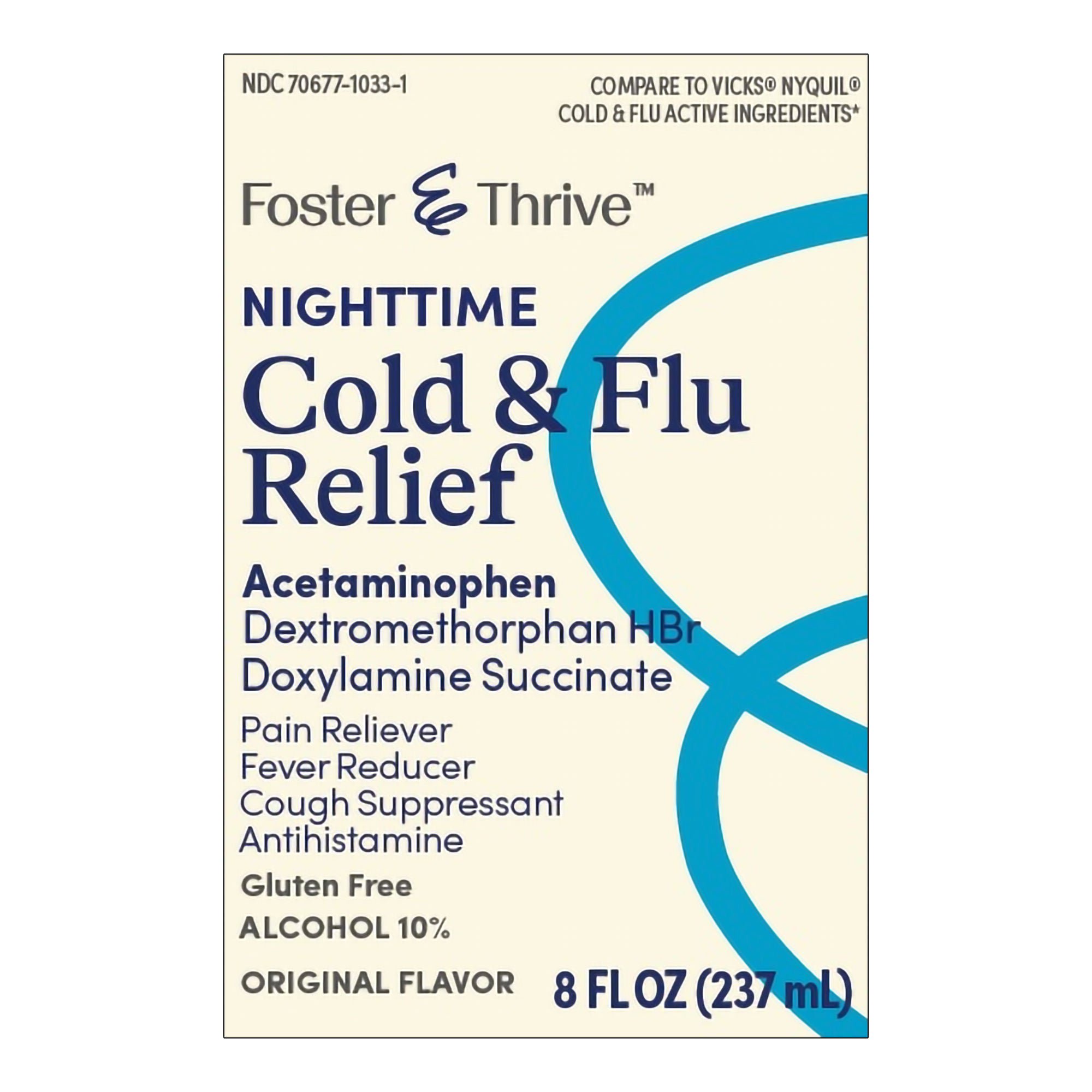 McKesson Brand - 70677103302 Foster & Thrive™ Nighttime Cold & Flu Relief Liquid