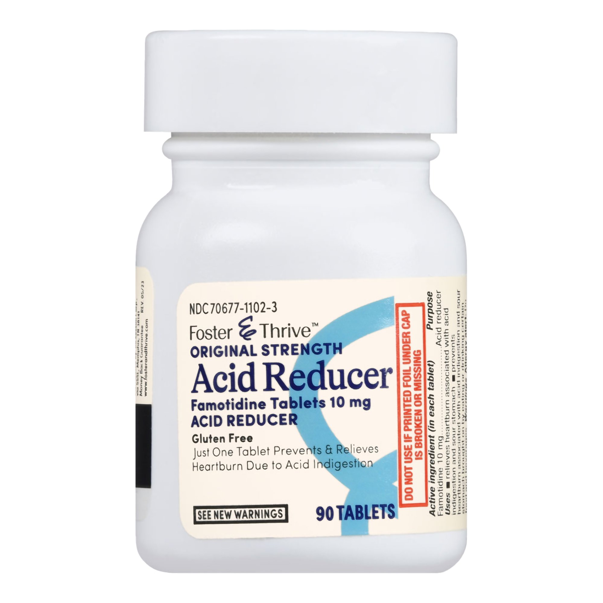 McKesson Brand 70677110203 - Foster & Thrive™ Original Strength Acid Reducer Famotidine Tablets 10 mg - 90/Box