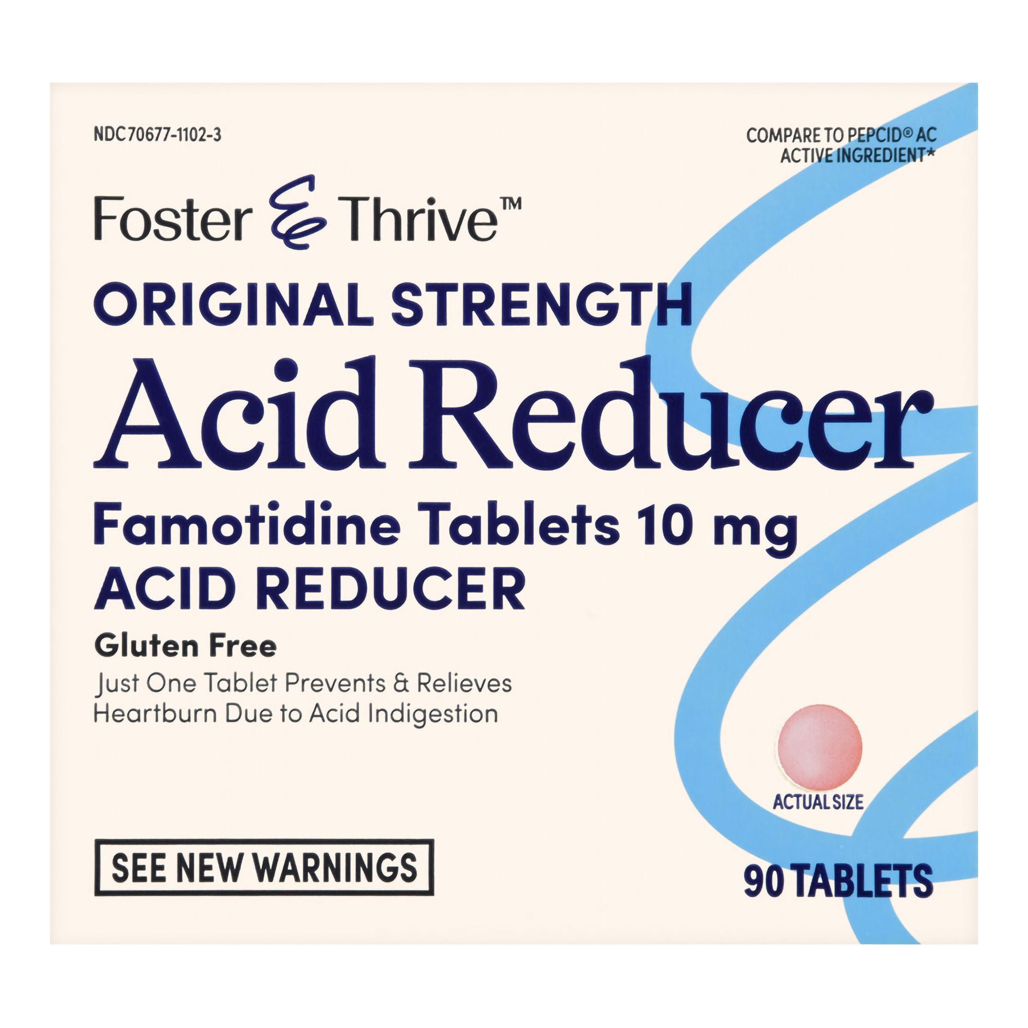 McKesson Brand - 70677110203 Foster & Thrive™ Original Strength Acid Reducer Famotidine Tablets 10 mg