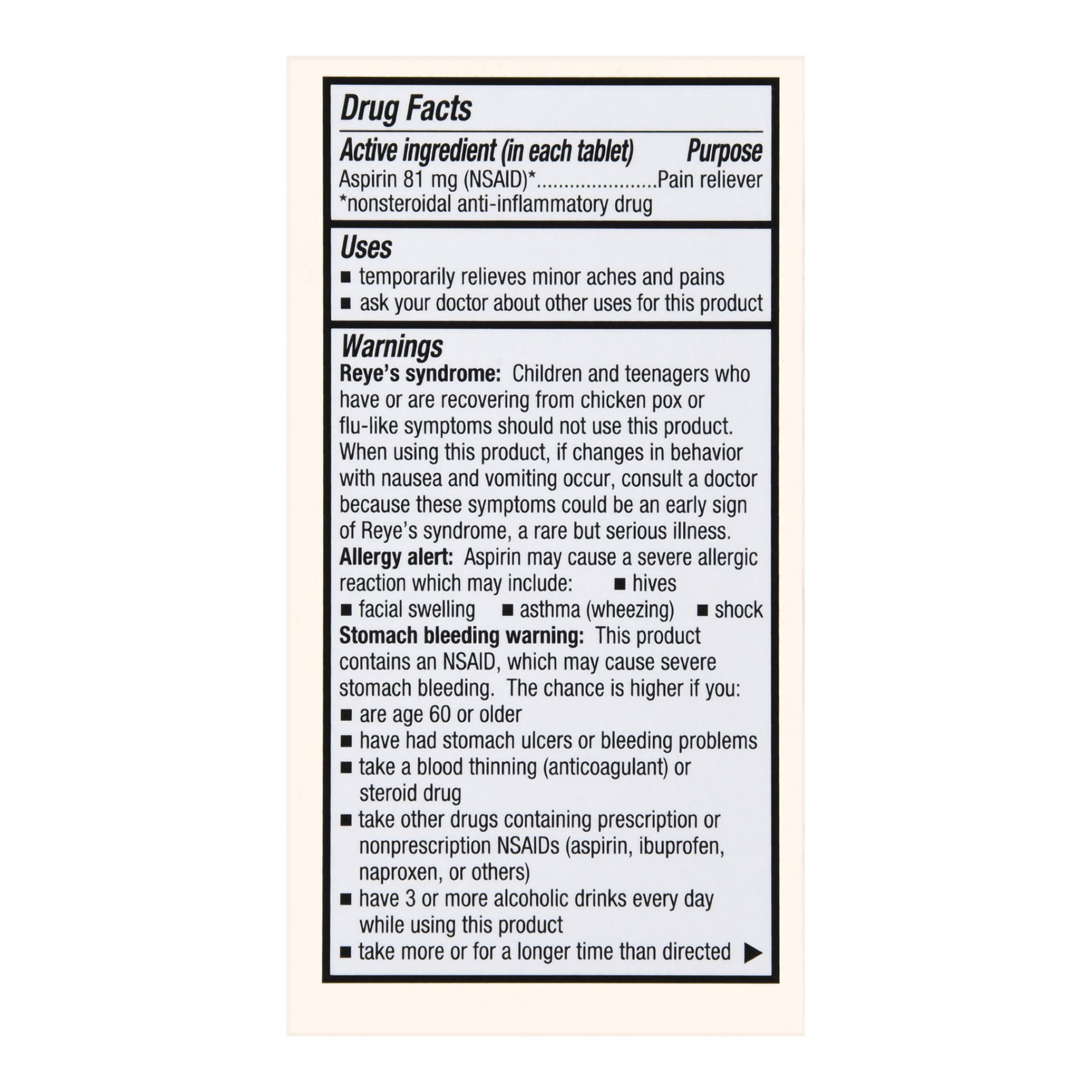 McKesson Brand 70677112101 - Foster & Thrive™ Low Dose Aspirin 81 mg Tablets - 1/Bottle