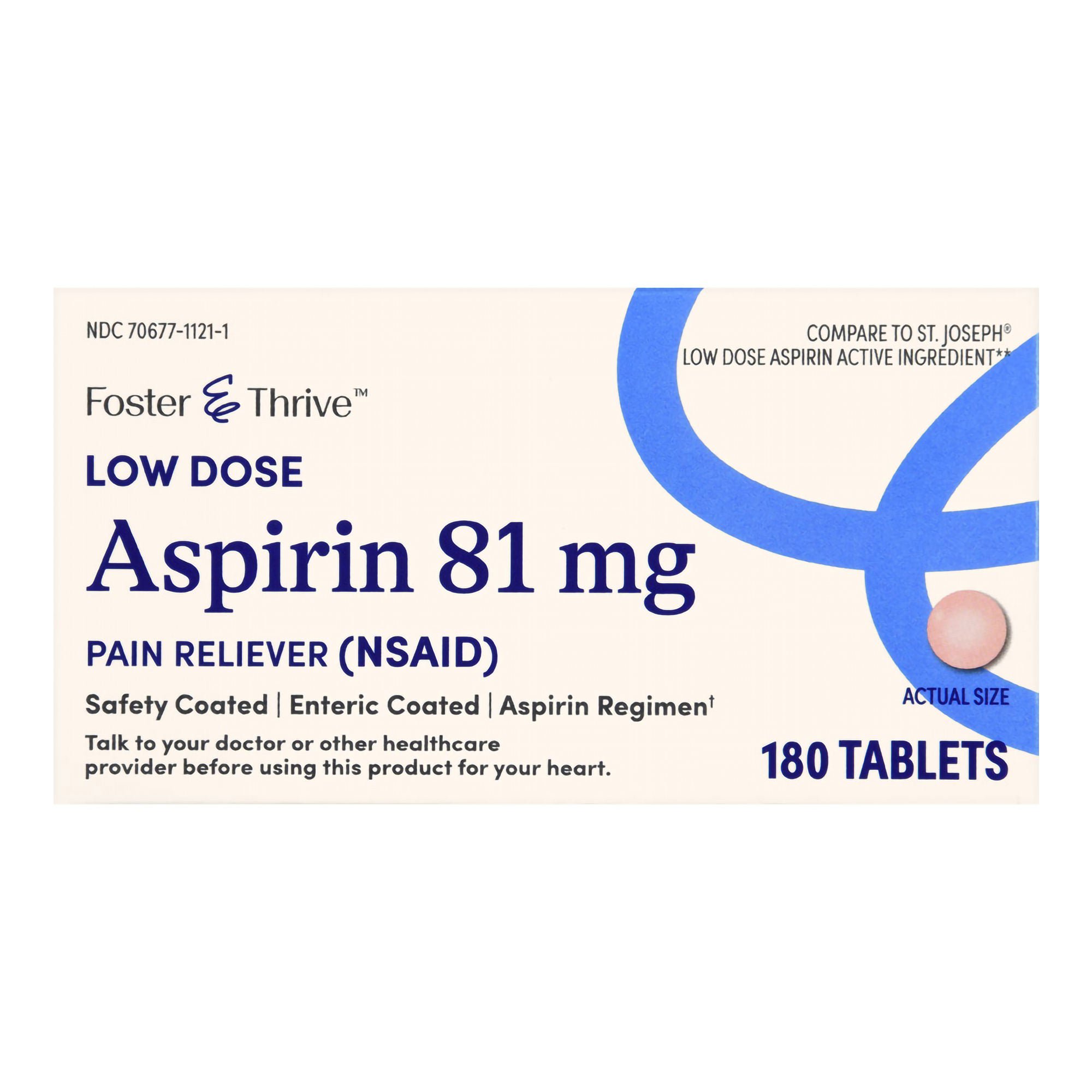 McKesson Brand - 70677112101 Foster & Thrive™ Low Dose Aspirin 81 mg Tablets