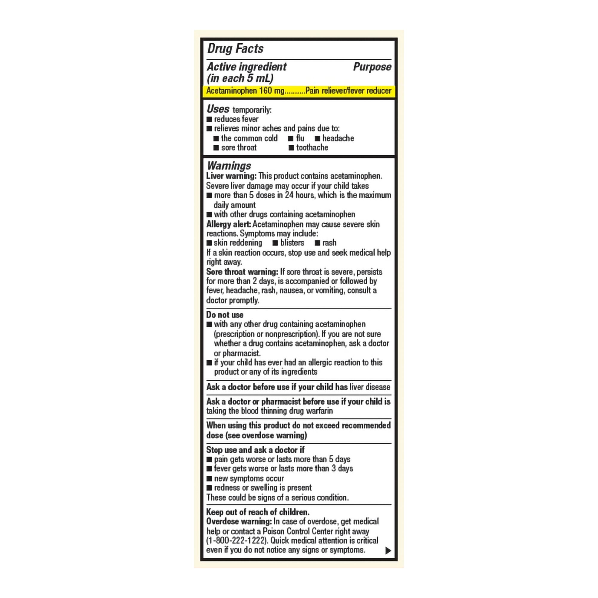 McKesson Brand 70677114301 - Foster & Thrive™ Acetaminophen Children's Pain Relief, Grape Flavor - 1/Each