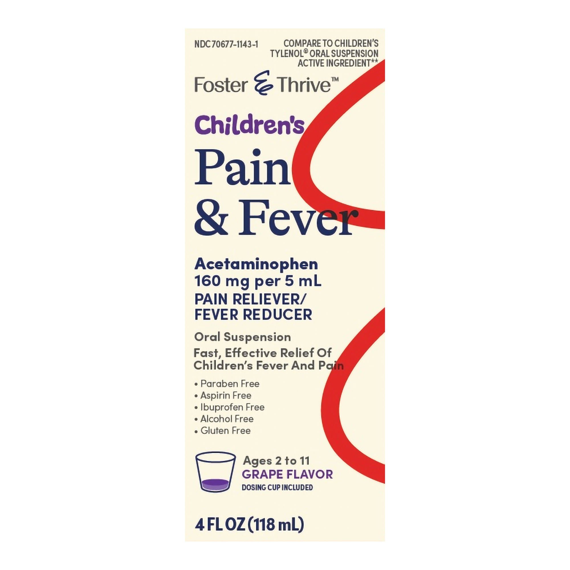 McKesson Brand - 70677114301 Foster & Thrive™ Acetaminophen Children's Pain Relief