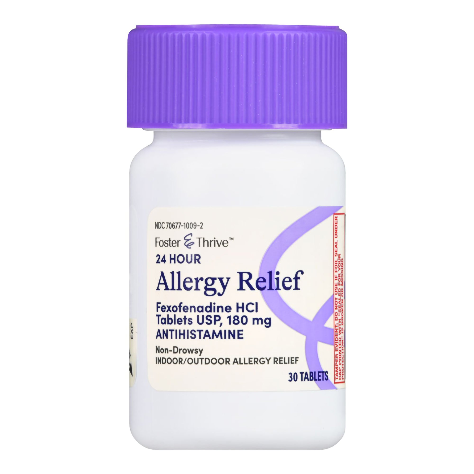 McKesson Brand 70677100902 - Foster & Thrive™ 24 Hour Allergy Relief Fexofenadine HCl USP 180 mg Tablets - 30/Box