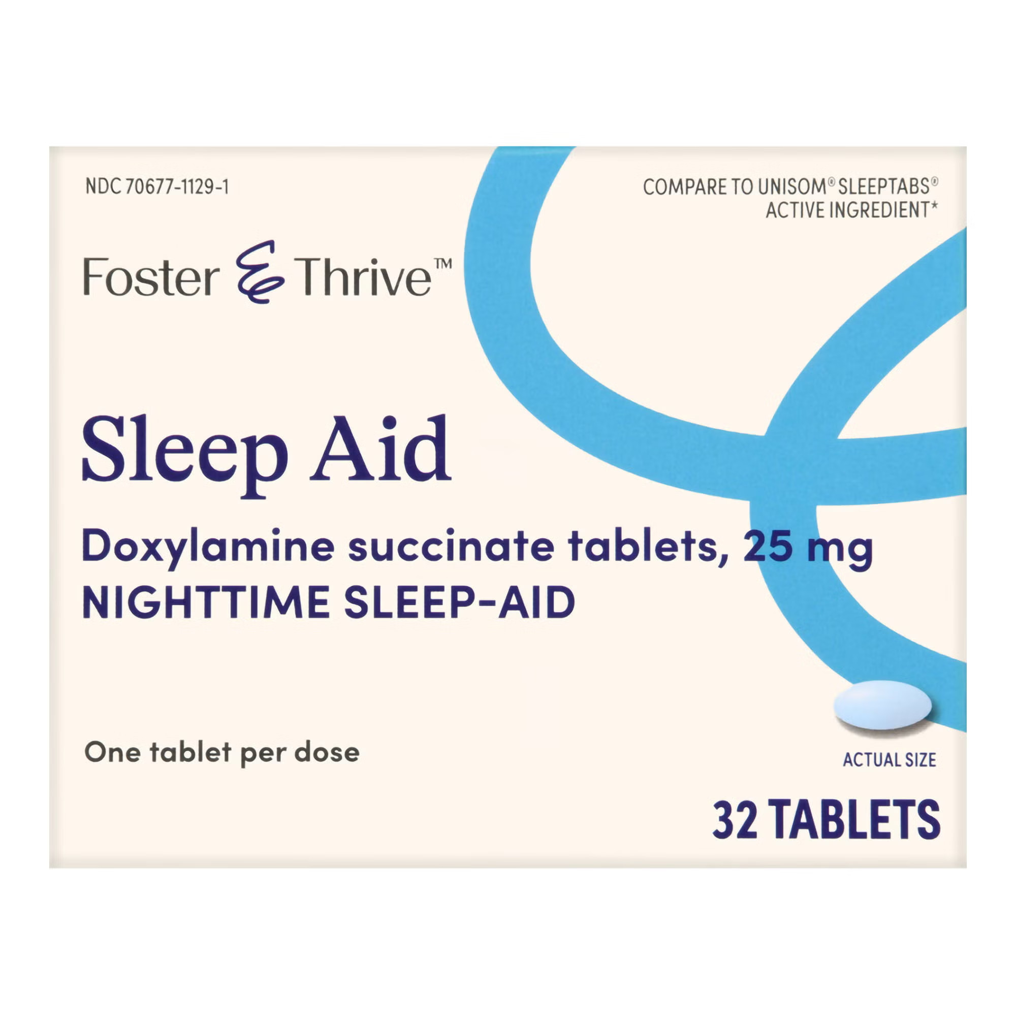 McKesson Brand - 70677112901 Foster & Thrive™ Sleep Aid Doxylamine Succinate 25 mg Tablets
