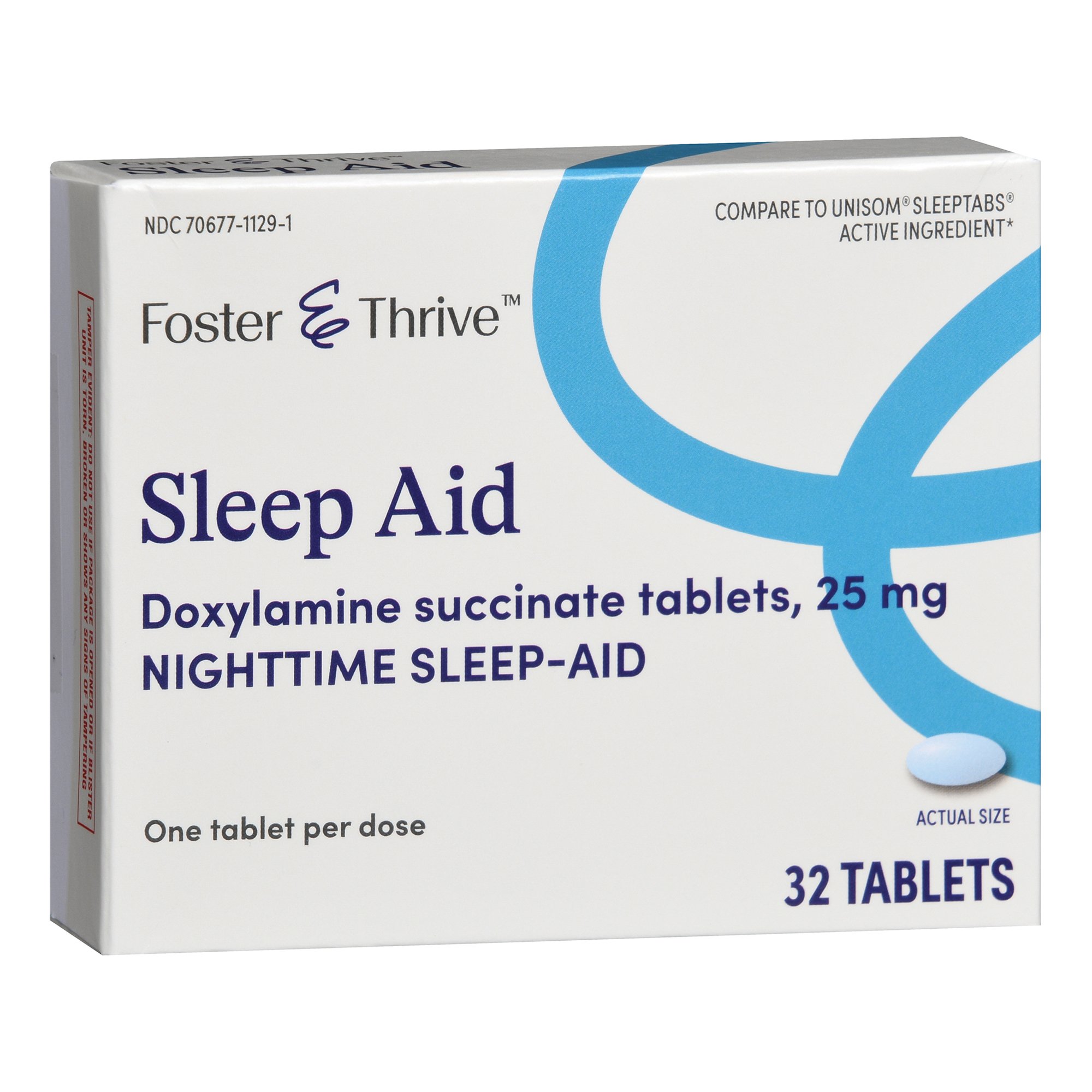 McKesson Brand 70677112901 - Foster & Thrive™ Sleep Aid Doxylamine Succinate 25 mg Tablets - 1/Box