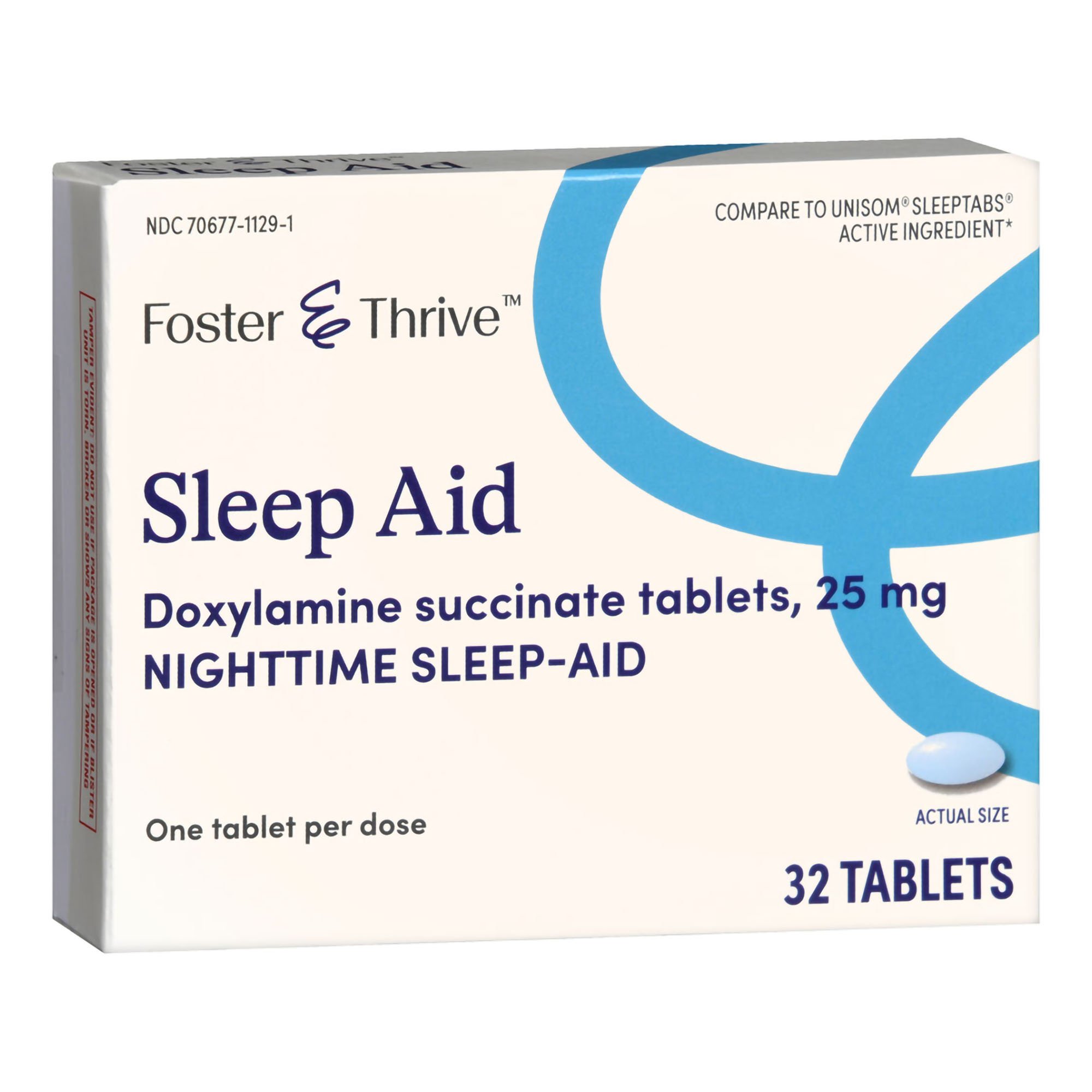 McKesson Brand 70677112901 - Foster & Thrive™ Sleep Aid Doxylamine Succinate 25 mg Tablets - 1/Box