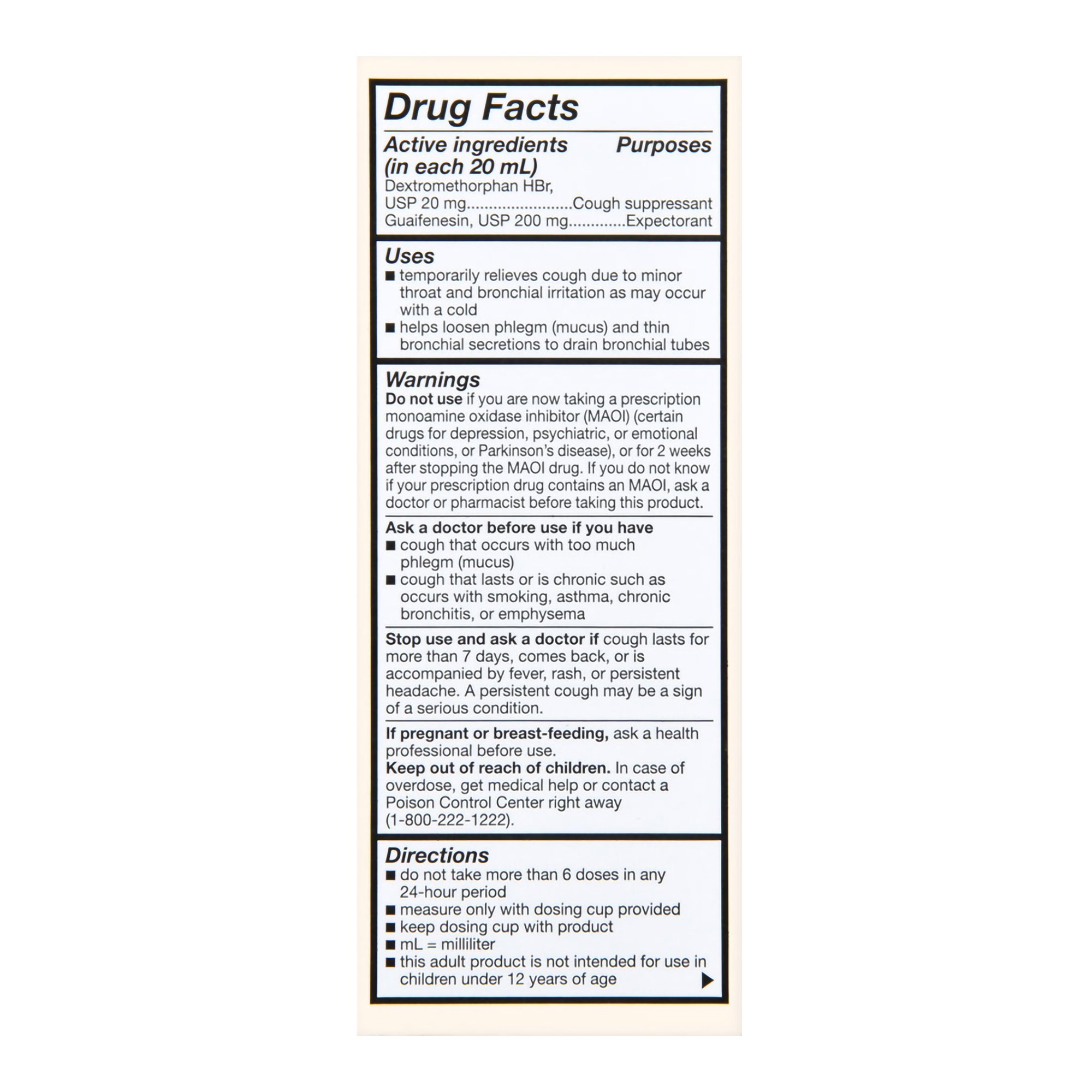 McKesson Brand 70677103501 - Foster & Thrive™ Adult Tussin DM Liquid, Raspberry Flavor - 1/Each