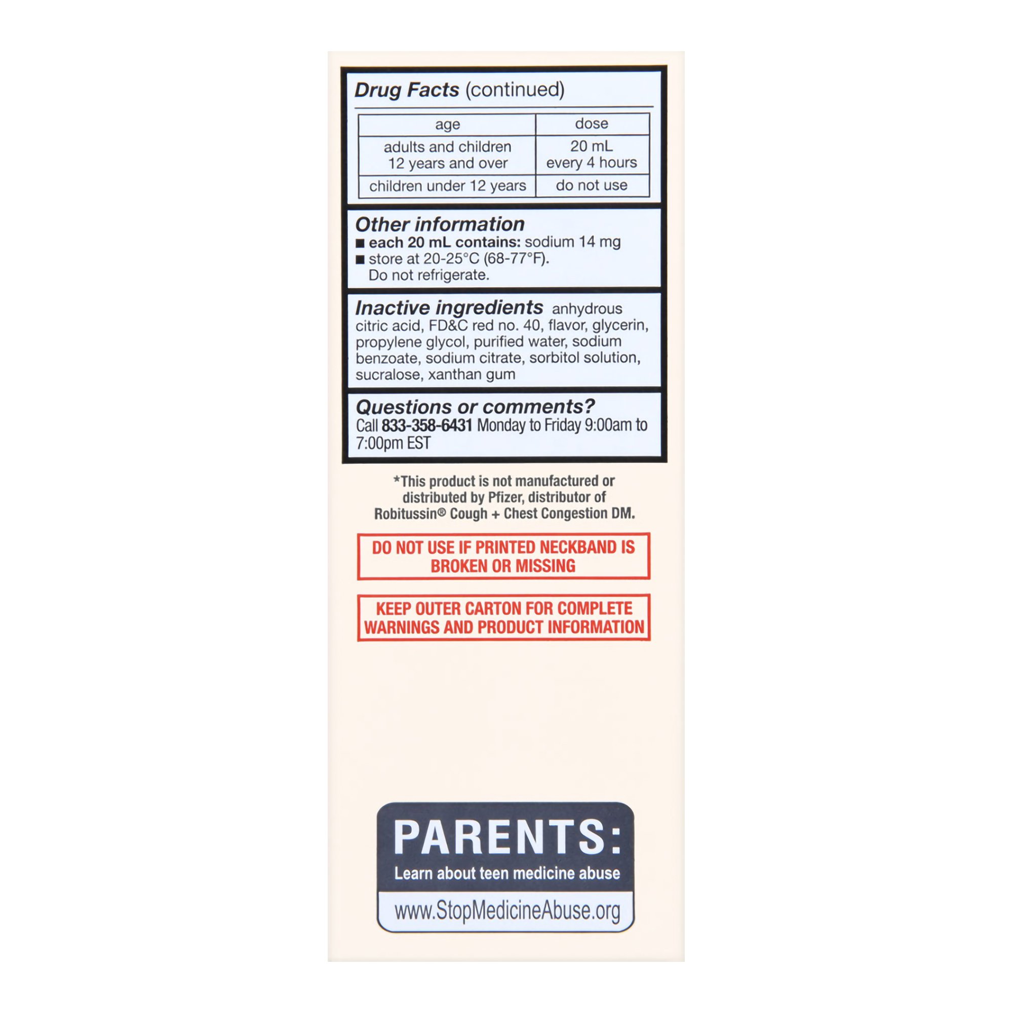 McKesson Brand 70677103501 - Foster & Thrive™ Adult Tussin DM Liquid, Raspberry Flavor - 1/Each