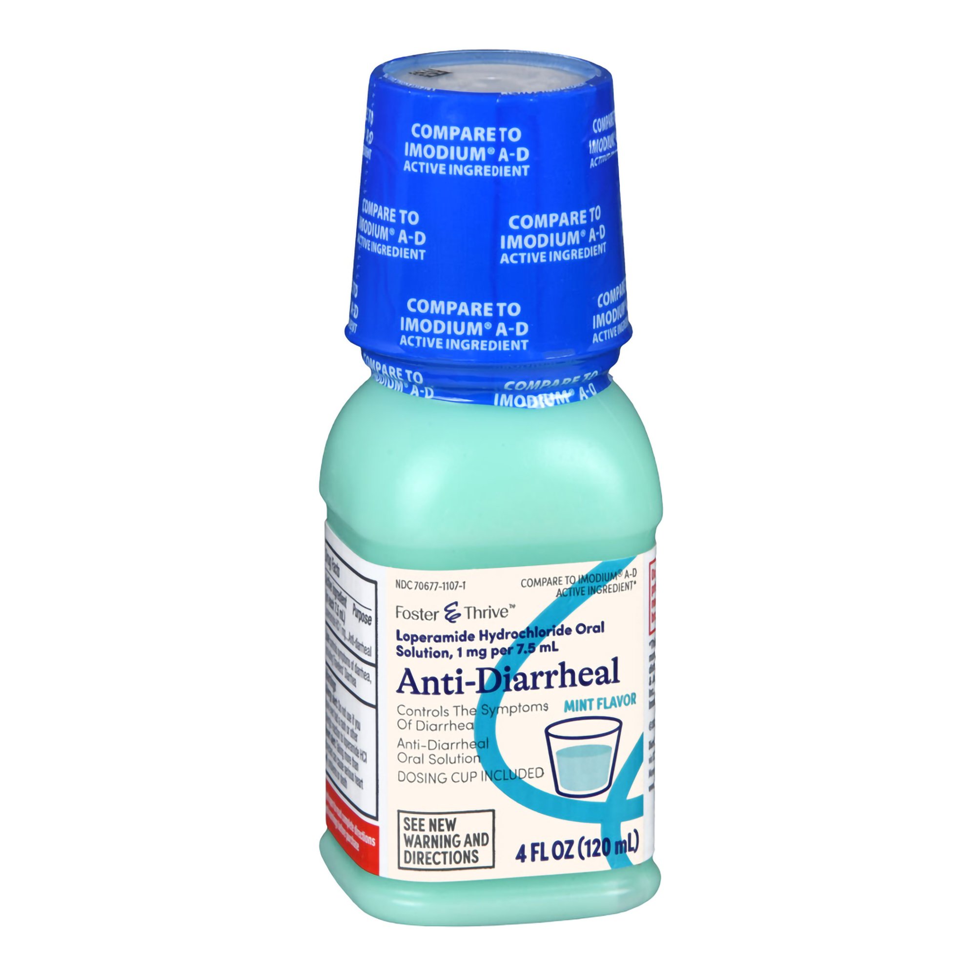 McKesson Brand 70677110701 - Foster & Thrive™ Anti-Diarrheal 1 mg per 7.5 mL Loperamide Oral Solution, Mint - 1/Each