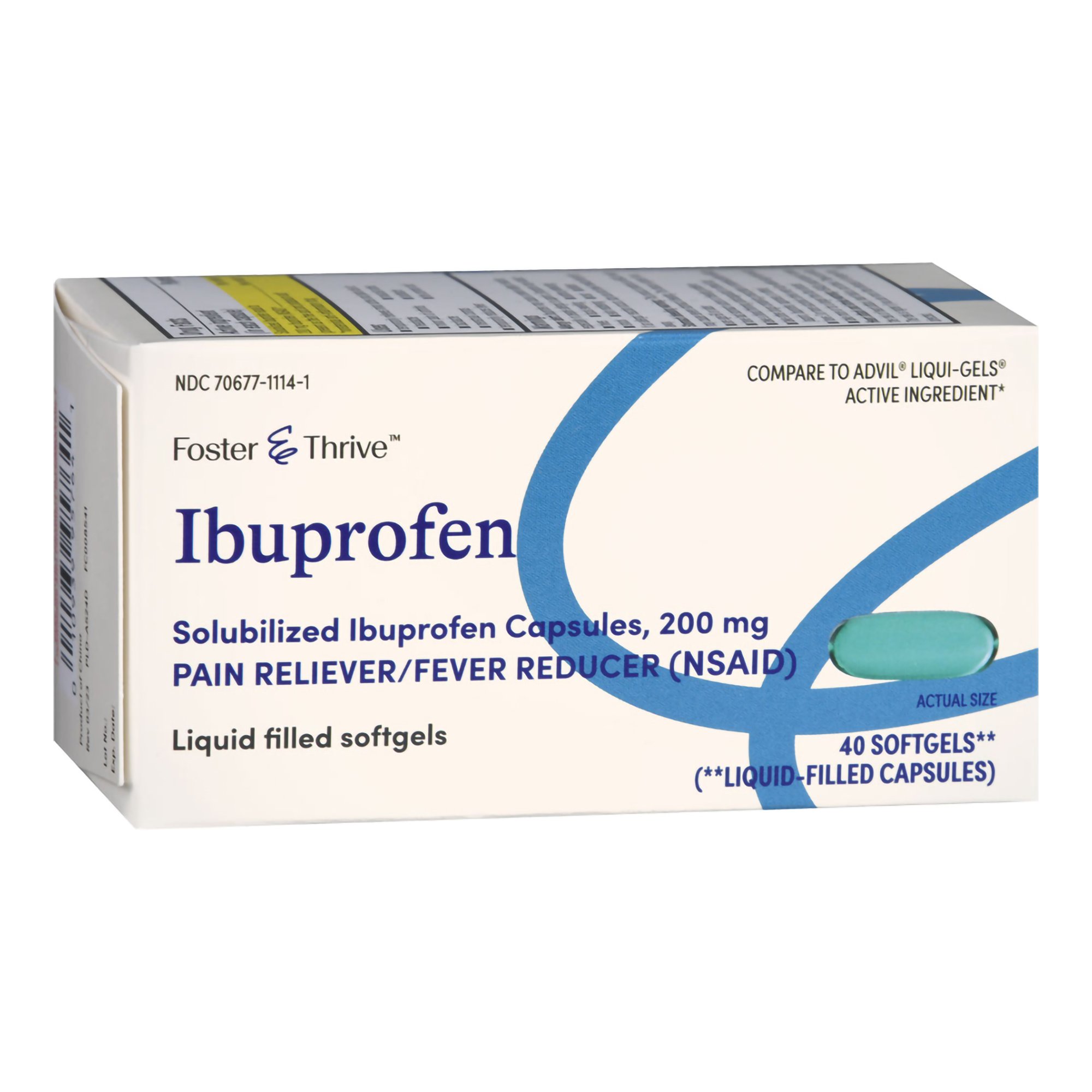McKesson Brand 70677111401 - Foster & Thrive™ Ibuprofen 200 mg Softgels - 1/Bottle
