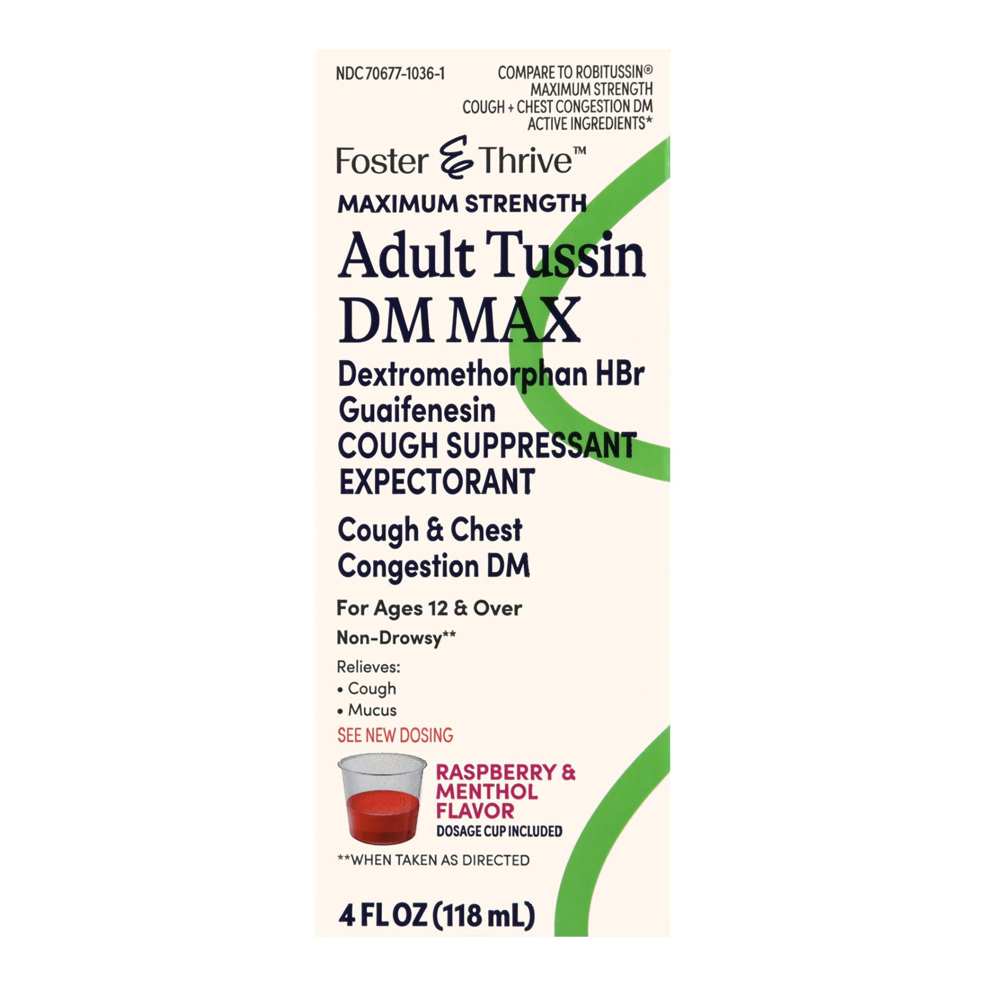 McKesson Brand - 70677103601 Foster & Thrive™ Adult Tussin DM Max Liquid