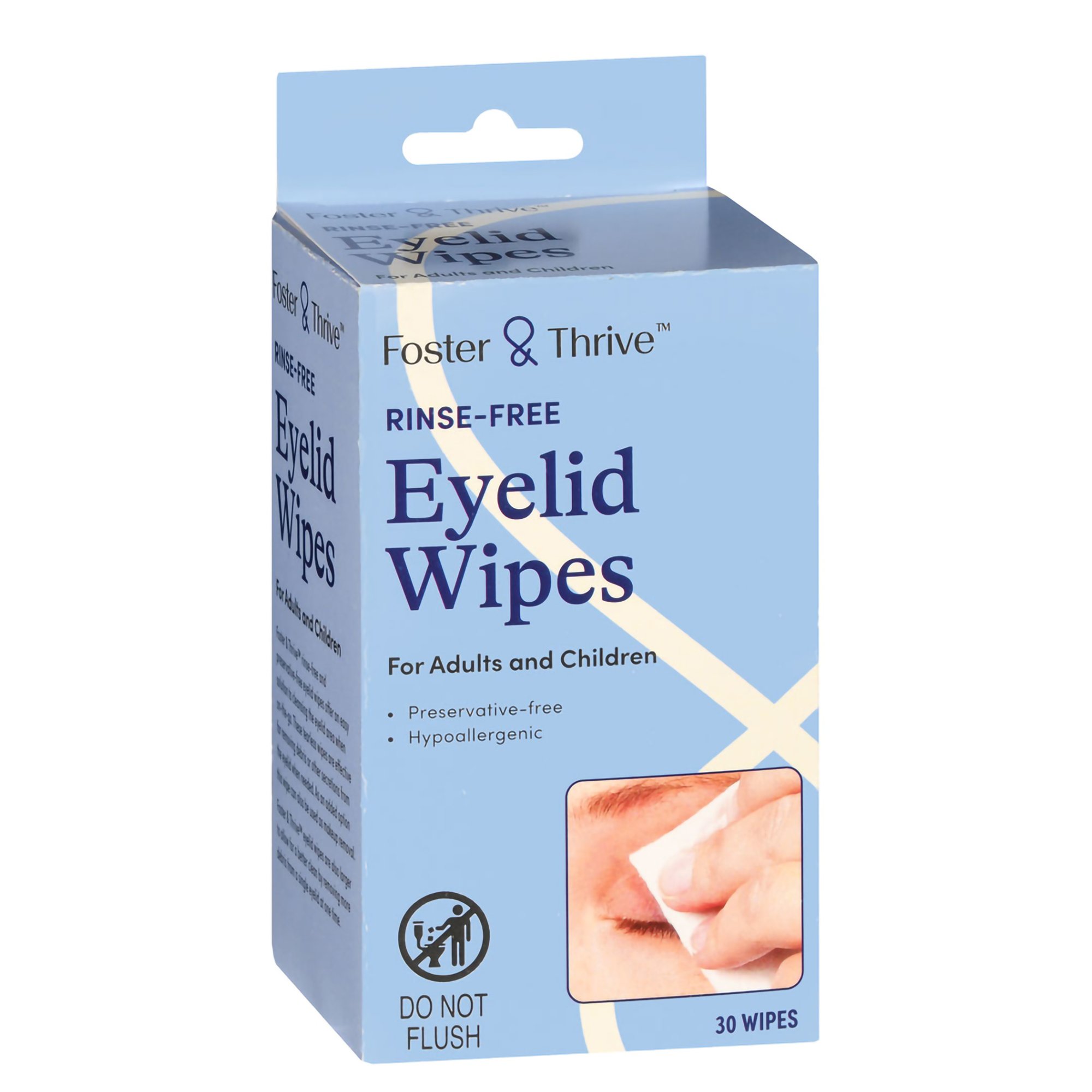 McKesson Brand 01093995820 - Foster & Thrive™ Rinse-Free Eyelid Wipes - 30/Box
