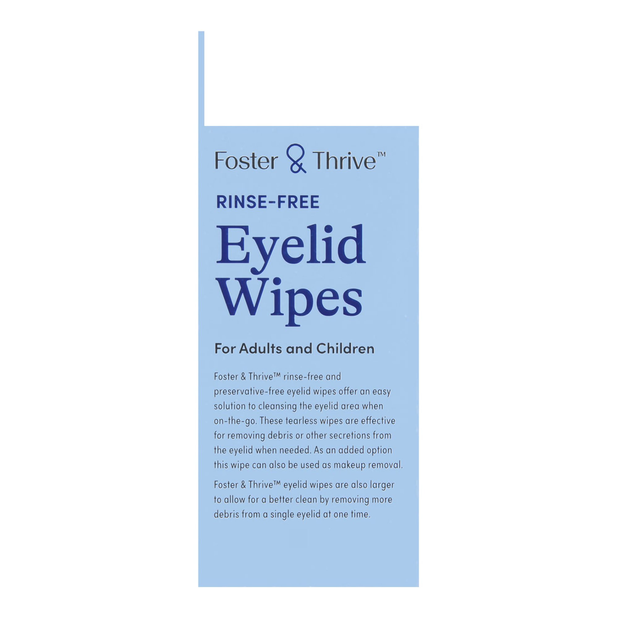 McKesson Brand 01093995820 - Foster & Thrive™ Rinse-Free Eyelid Wipes - 30/Box