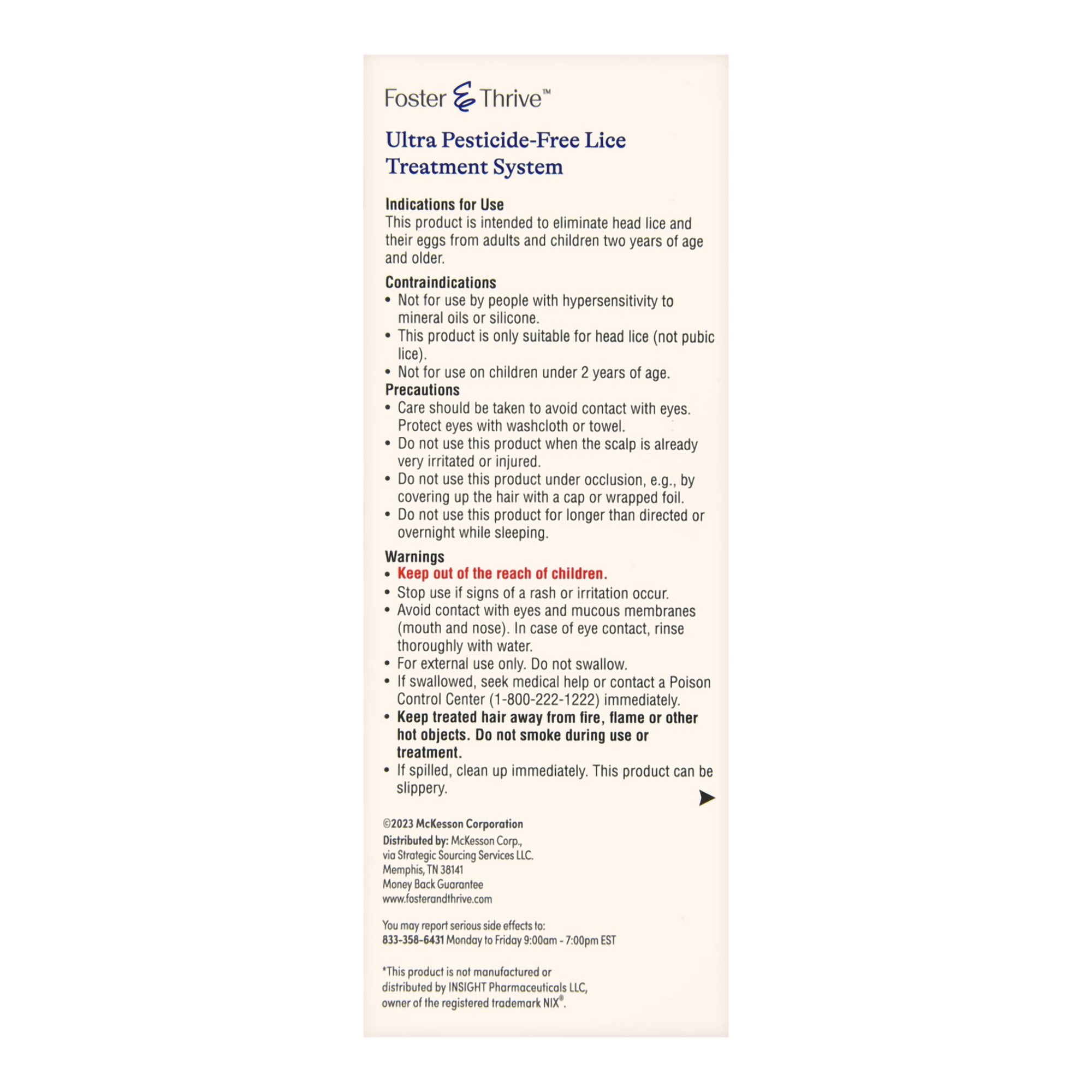 McKesson Brand 01093995891 - Foster & Thrive™ Ultra Pesticide Free Lice Treatment System - 1/Each