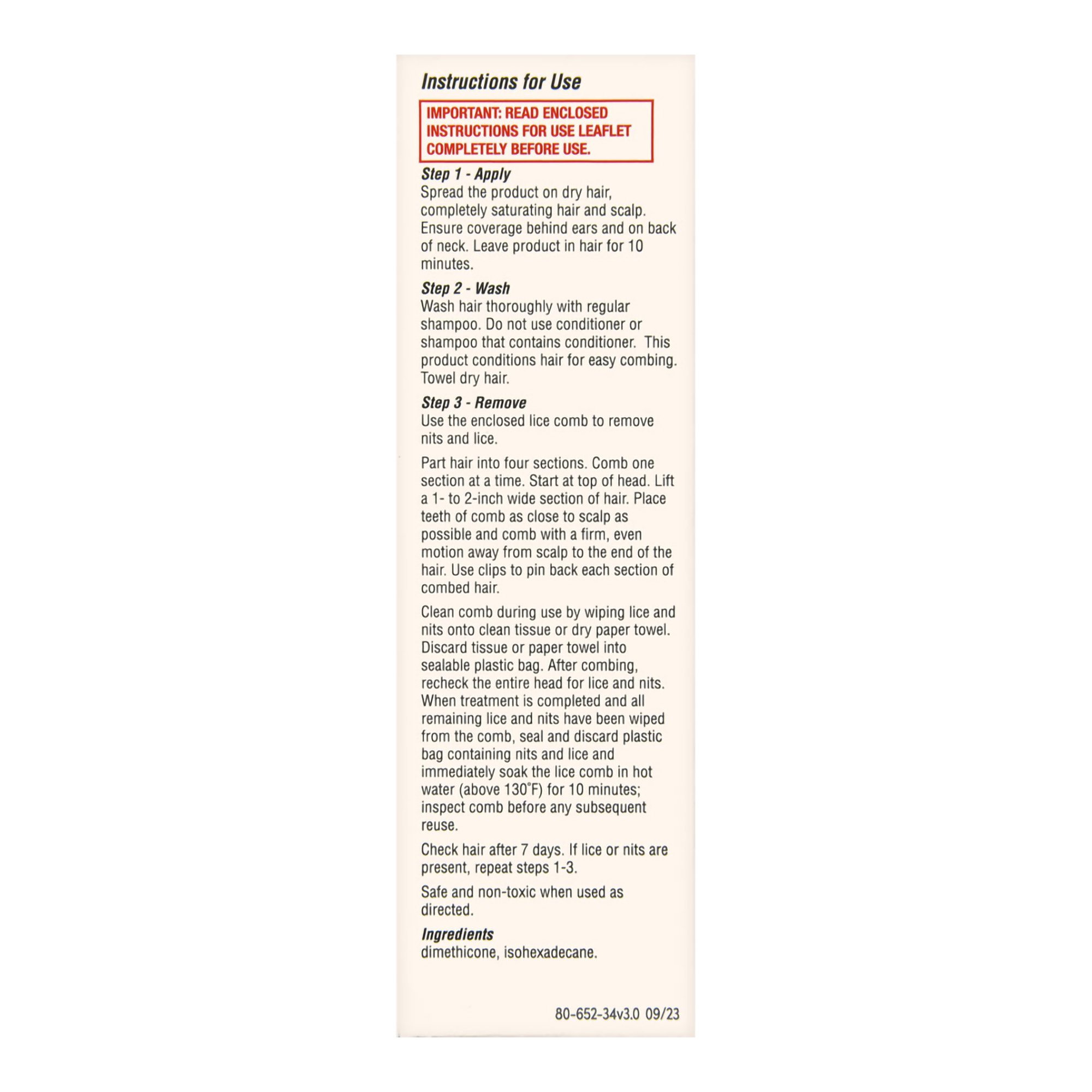 McKesson Brand 01093995891 - Foster & Thrive™ Ultra Pesticide Free Lice Treatment System - 1/Each