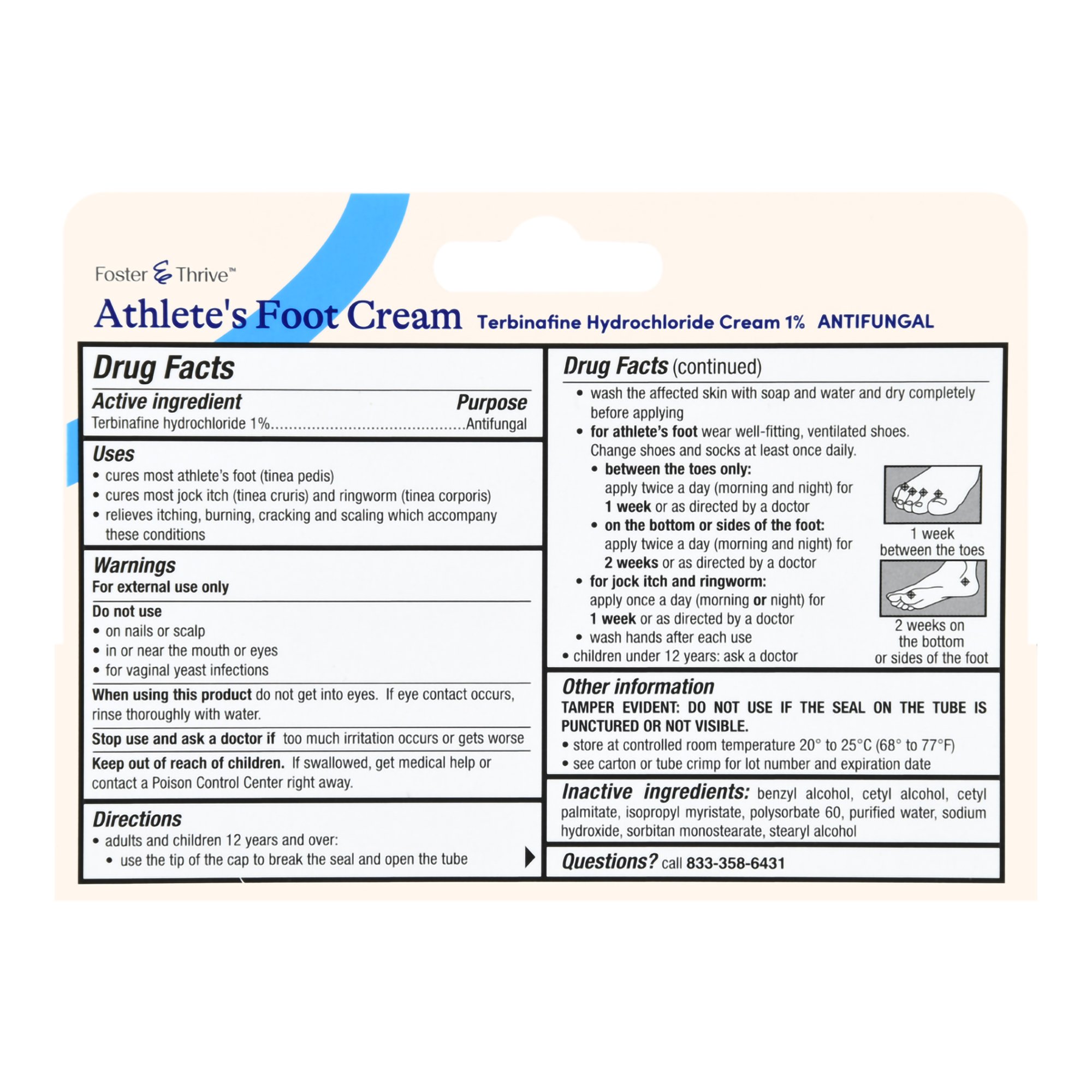 McKesson Brand 70677100301 - Foster & Thrive™ Terbinafine HCl Antifungal Cream - 1/Each