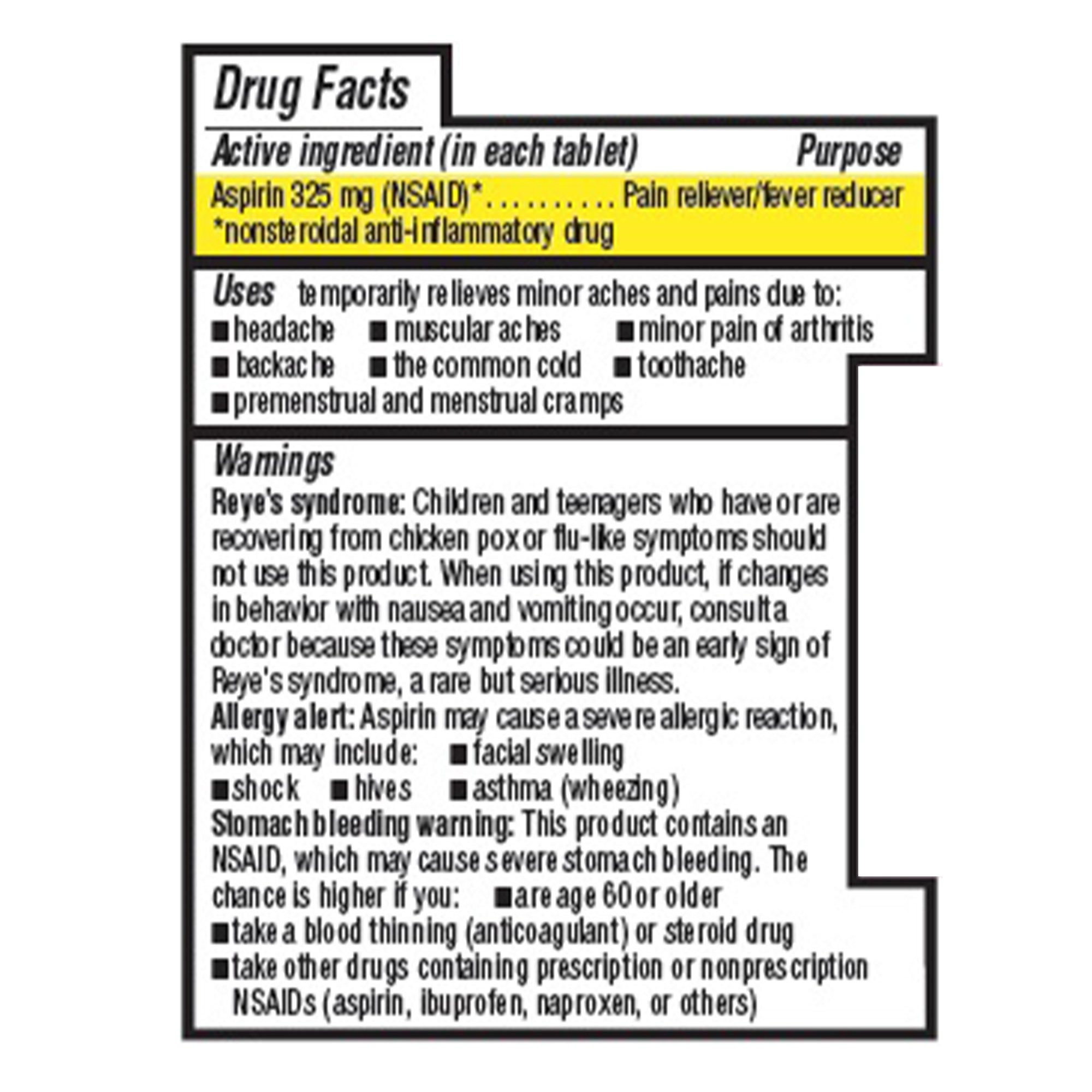 Geri-Care 901-01-GCP - Geri-Care® 325-mg Aspirin - 100/Bottle, 600/Case