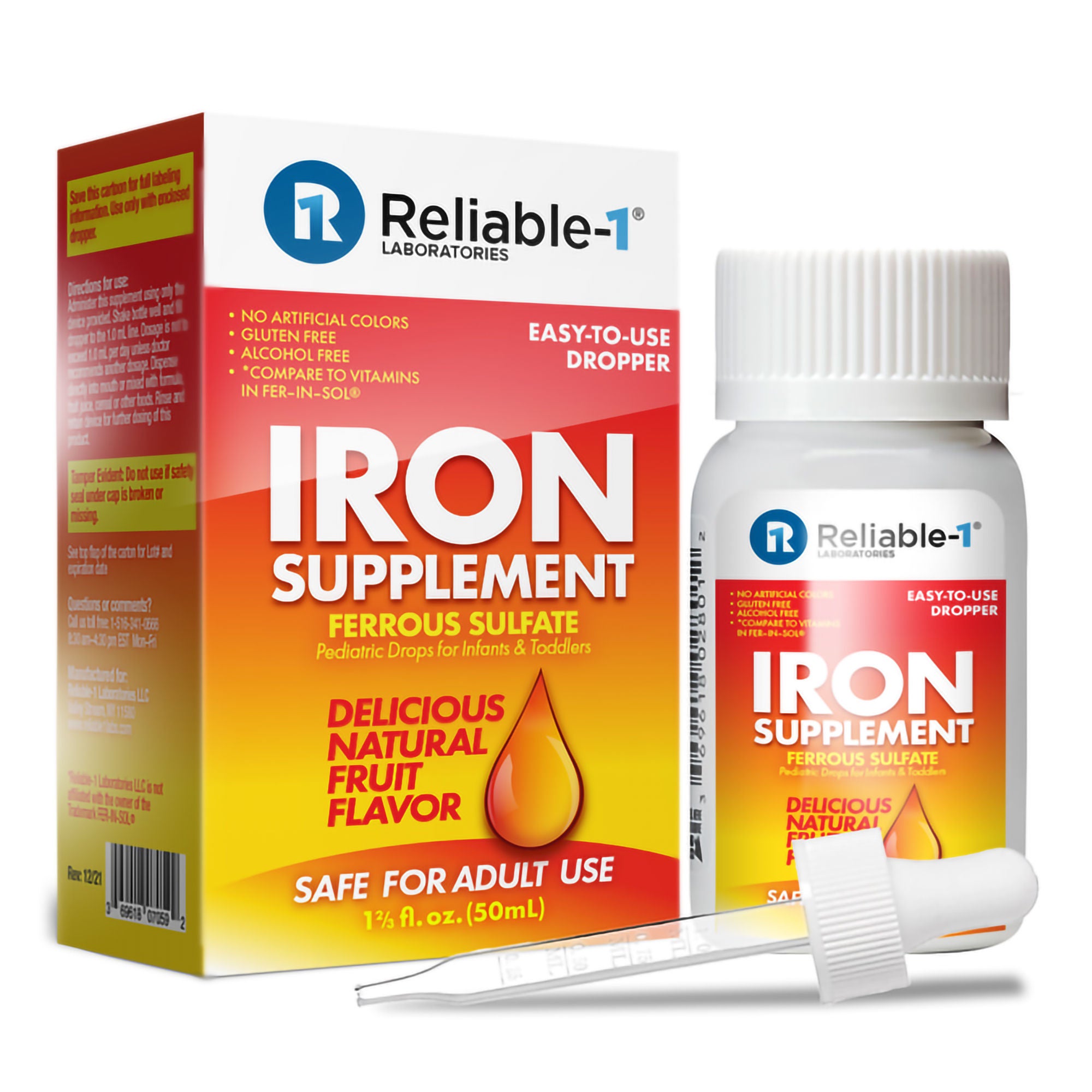 Reliable 1 Labs LLC - 69618007059 Mineral Supplement Iron 15 mg / mL Strength Oral Drops 50 mL Unflavored