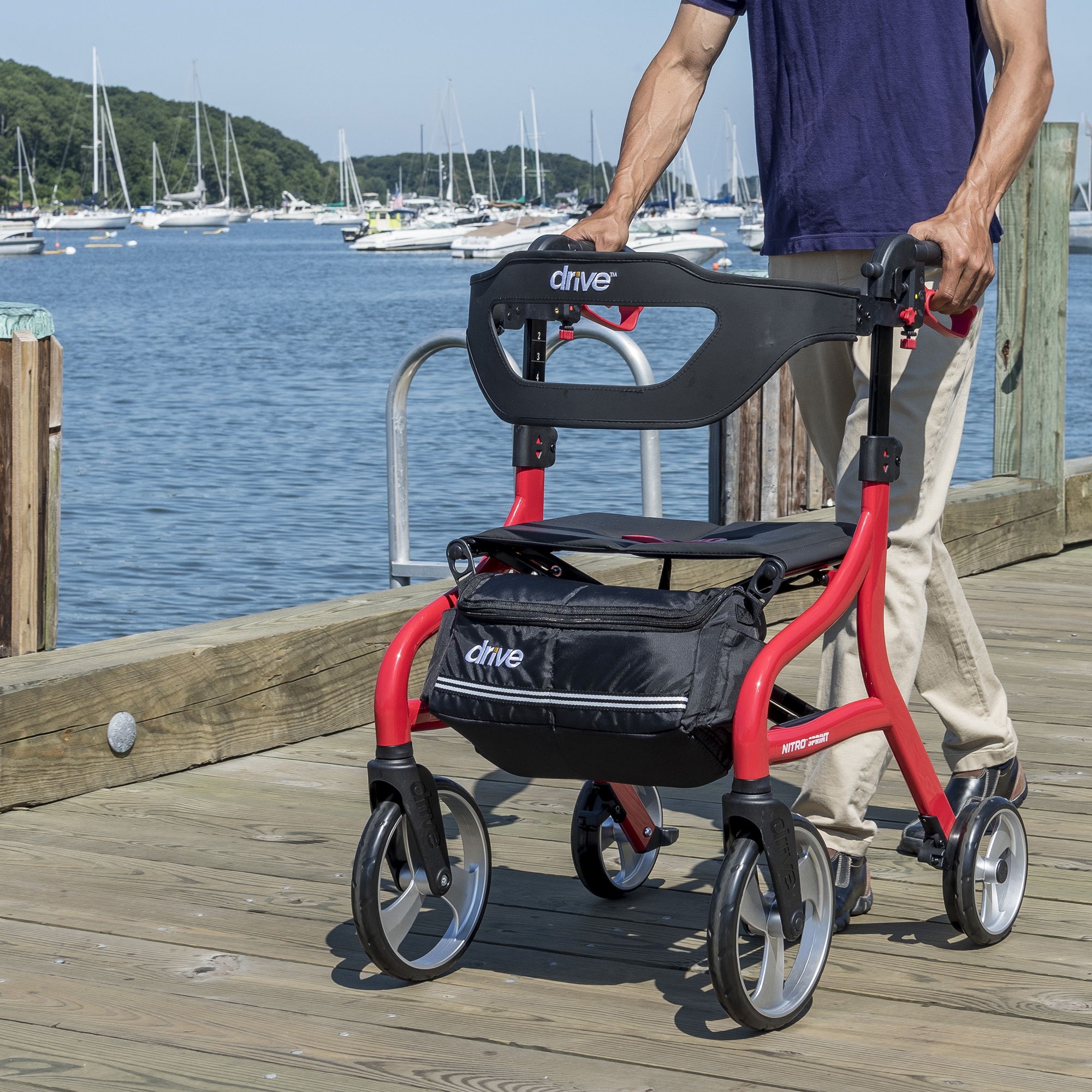 drive Nitro Sprint 4 Wheel Rollator 102662RD by Drive DeVilbiss Healthcare