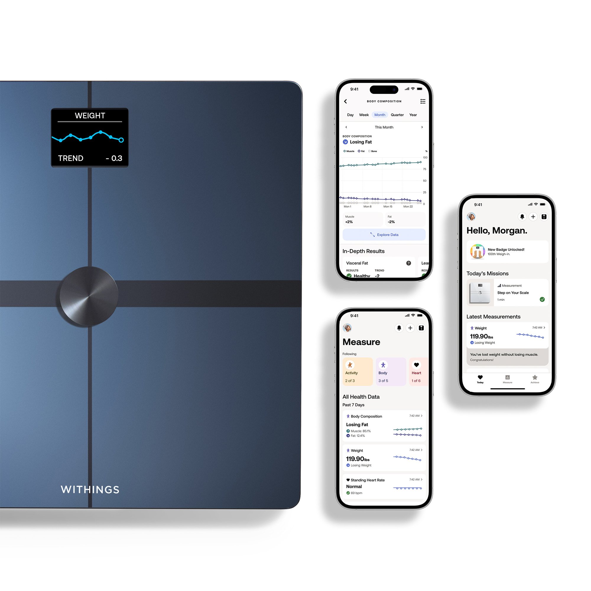 Withings Inc WBS13-BLACK-ALL-INTER - Withings Body Smart Wi-Fi Smart Scale, Black - 1/Each