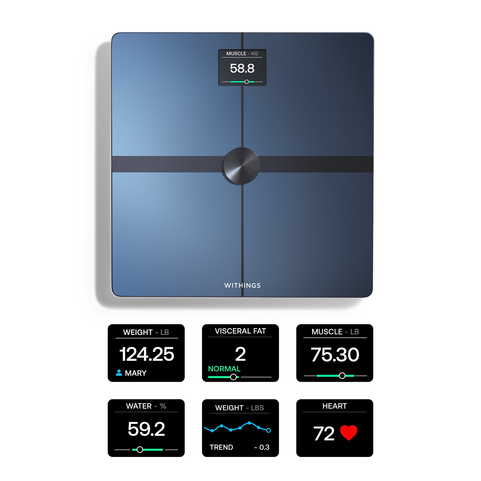 Withings Inc WBS13-BLACK-ALL-INTER - Withings Body Smart Wi-Fi Smart Scale, Black - 1/Each