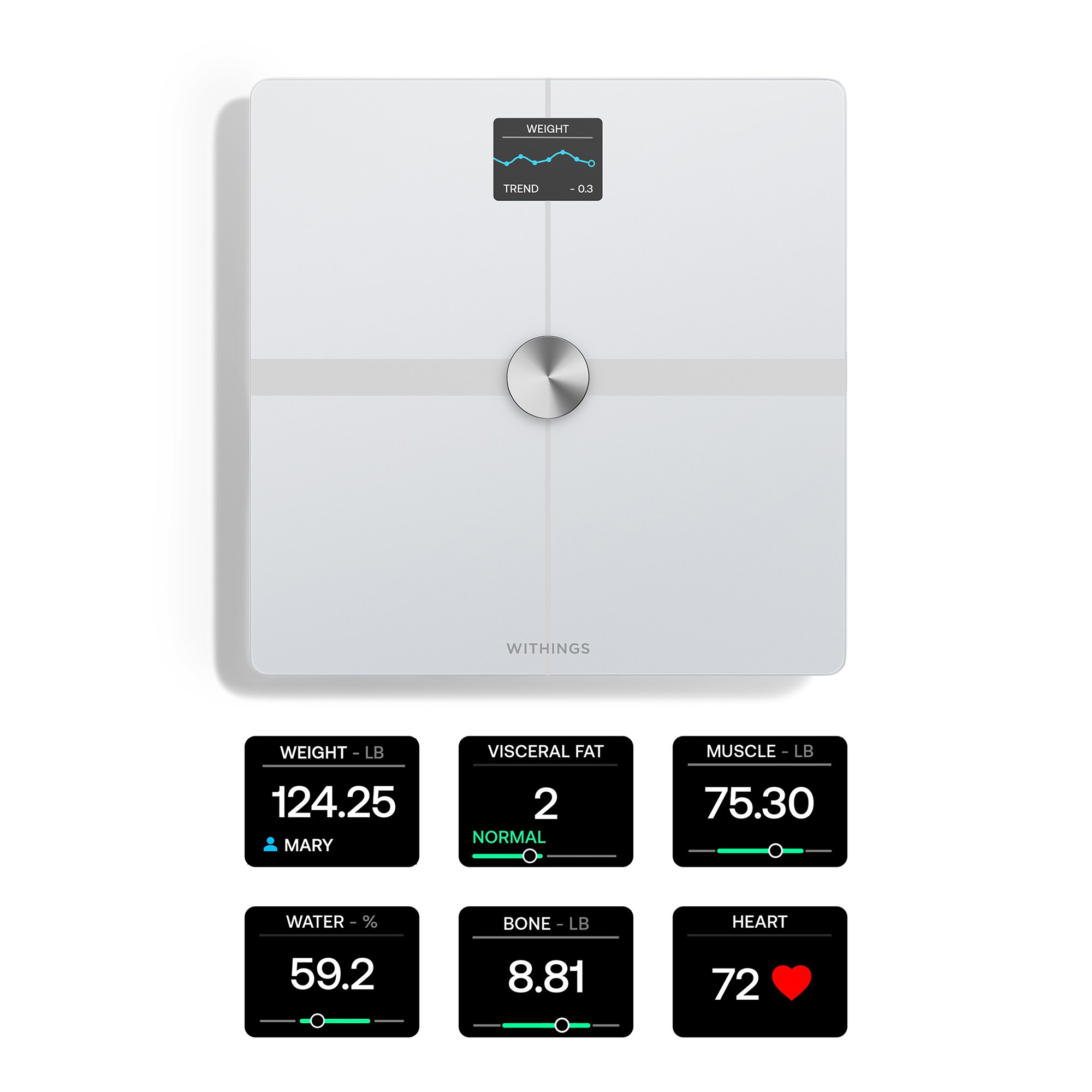 Withings Inc WBS13-WHITE-ALL-INTER - Withings Body Smart Wi-Fi Smart Scale, White - 1/Each