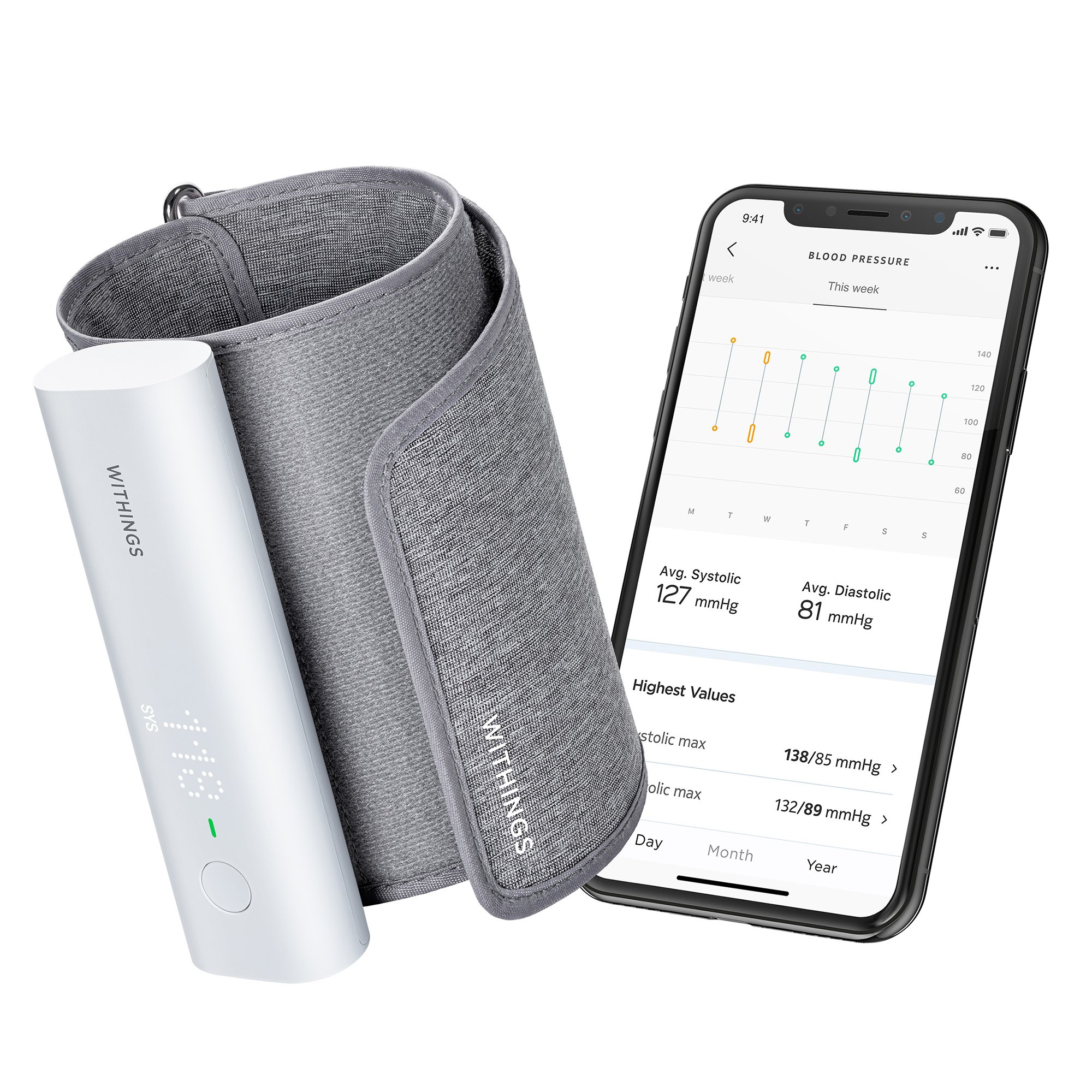 Withings Inc WPM05-ALL-INTER - Withings Smart Blood Pressure Monitor - 1/Each