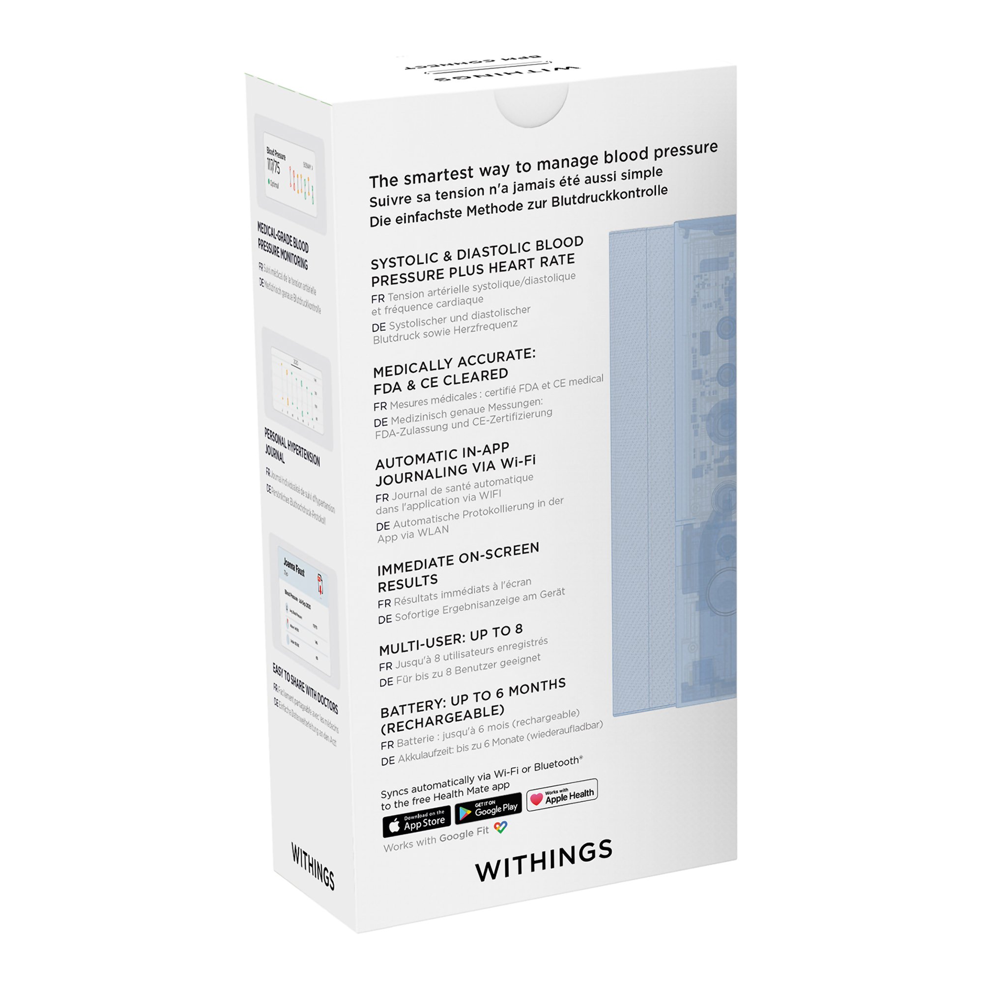 Withings Inc WPM05-ALL-INTER - Withings Smart Blood Pressure Monitor - 1/Each
