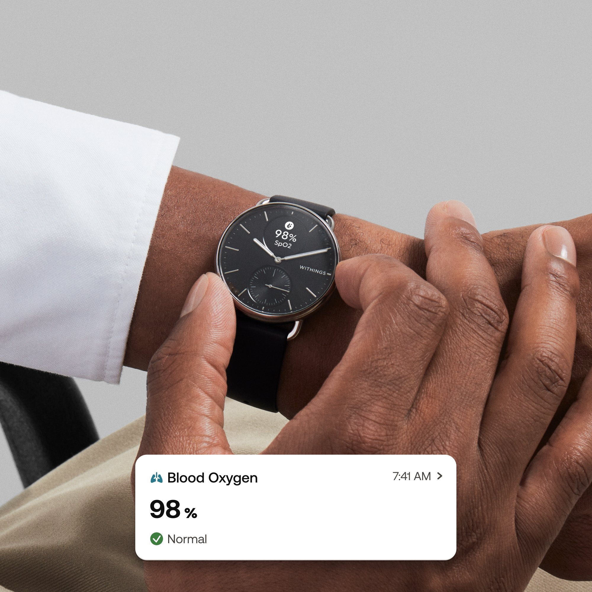 Withings Inc HWA10-MODEL 1-ALL-INT - Withings ScanWatch 2 Smart Watch, 38mm, Black - 1/Each