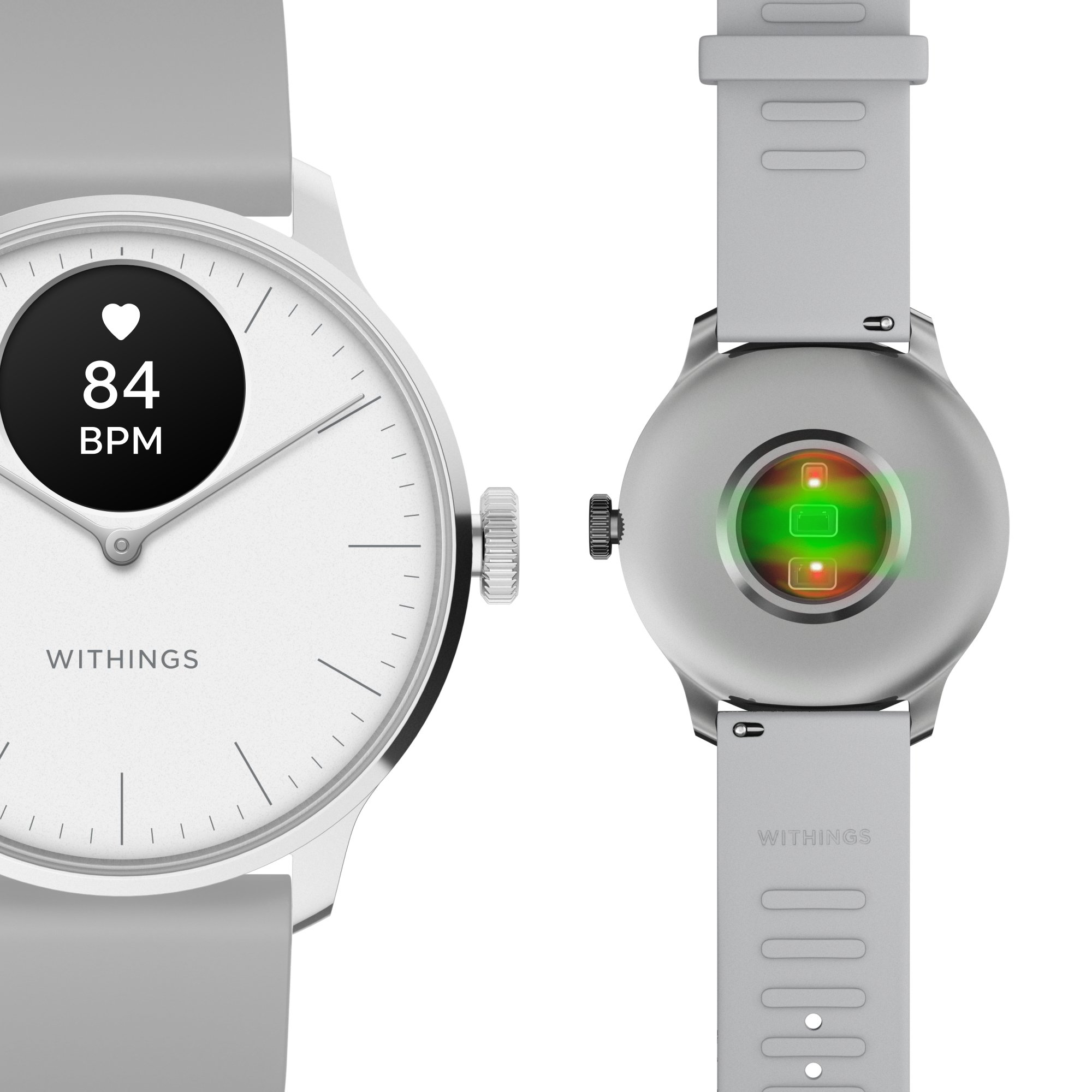 Withings Inc HWA11-MODEL 3-ALL-INT - Withings ScanWatch Light Smart Watch, 37mm, White - 1/Each